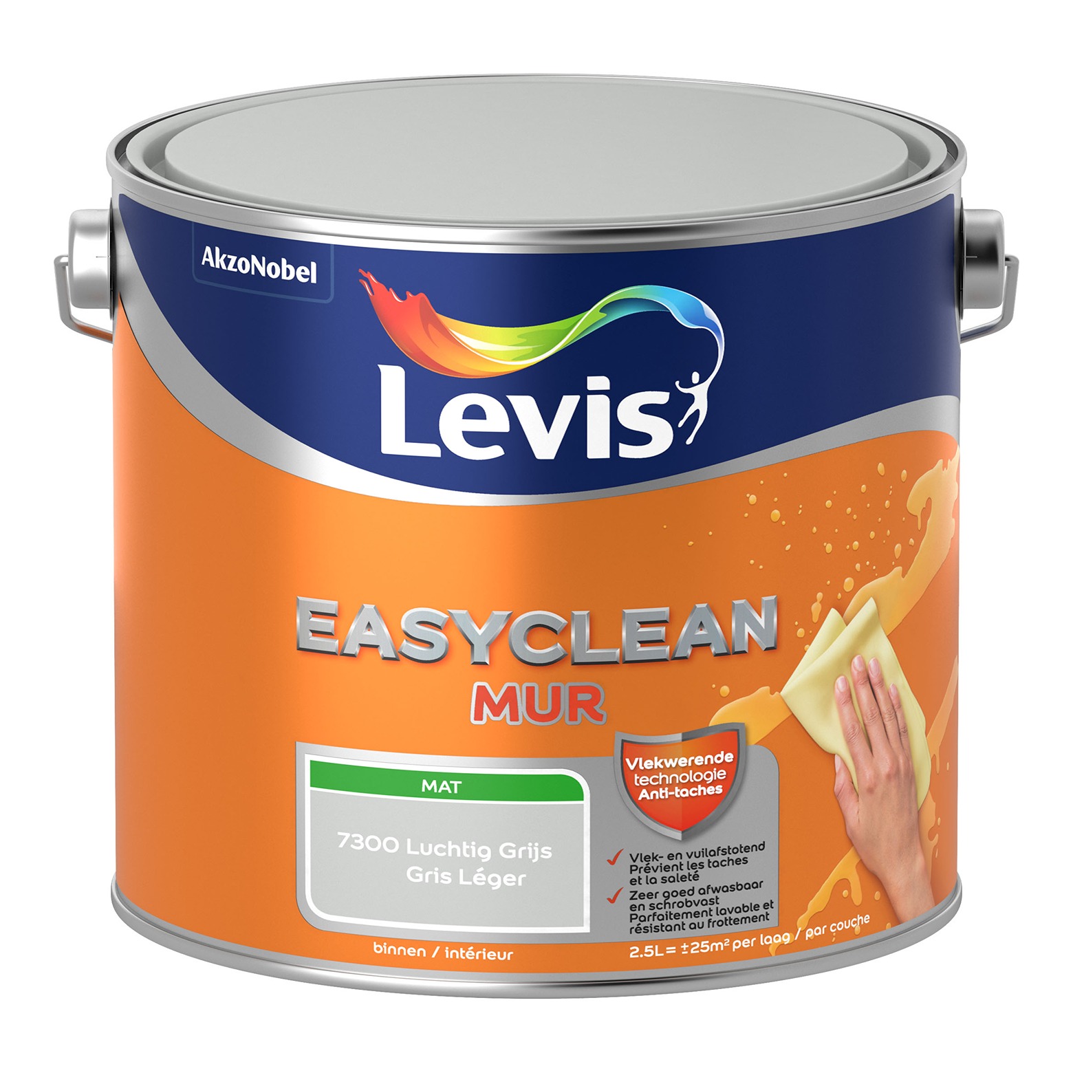 Levis Easyclean Mur Mat 2.5l Luchtig Grijs