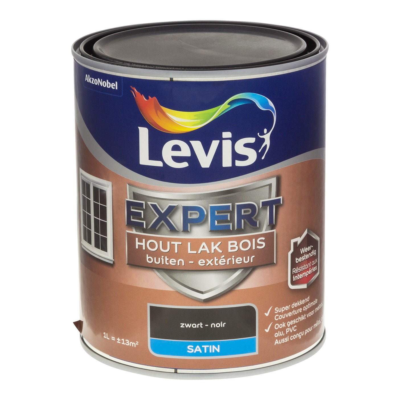 Levis Expert Lak Bois Extérieur Satin 1l Noir