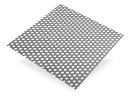 Alu plaat geanod. Geperf. rond 1mm  500x250mm