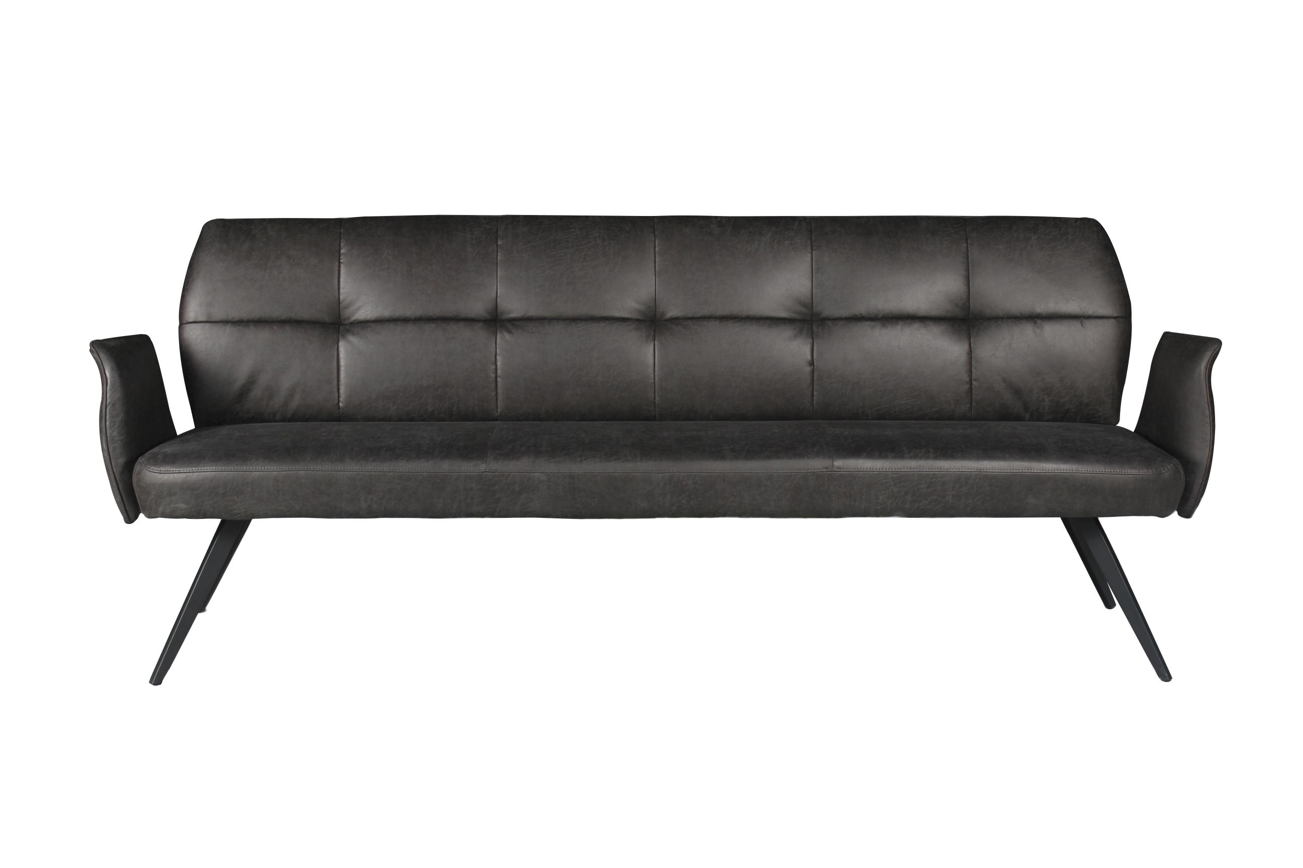 Bank Model Lars 220Cm Dallas Leather  Dark Grey
