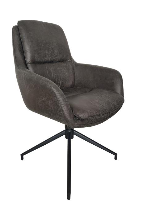 Chaise Modèle Dave Dallas Leather Dark Grey 360°
