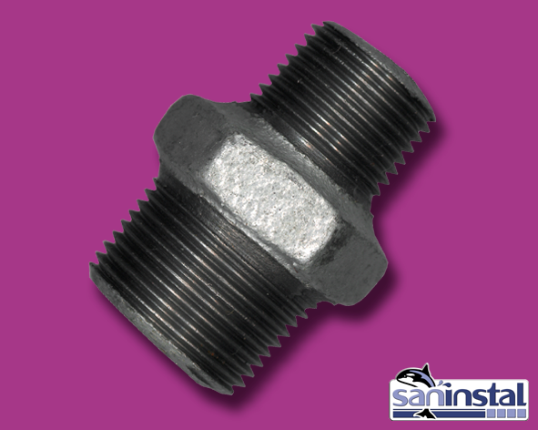 1 Verloopnippel 3/4" M x 1/2" M - verzinkt