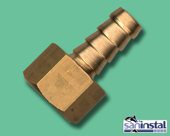 1 Slangpilaar voor flessengas 9 mm x 1/2" F - messing