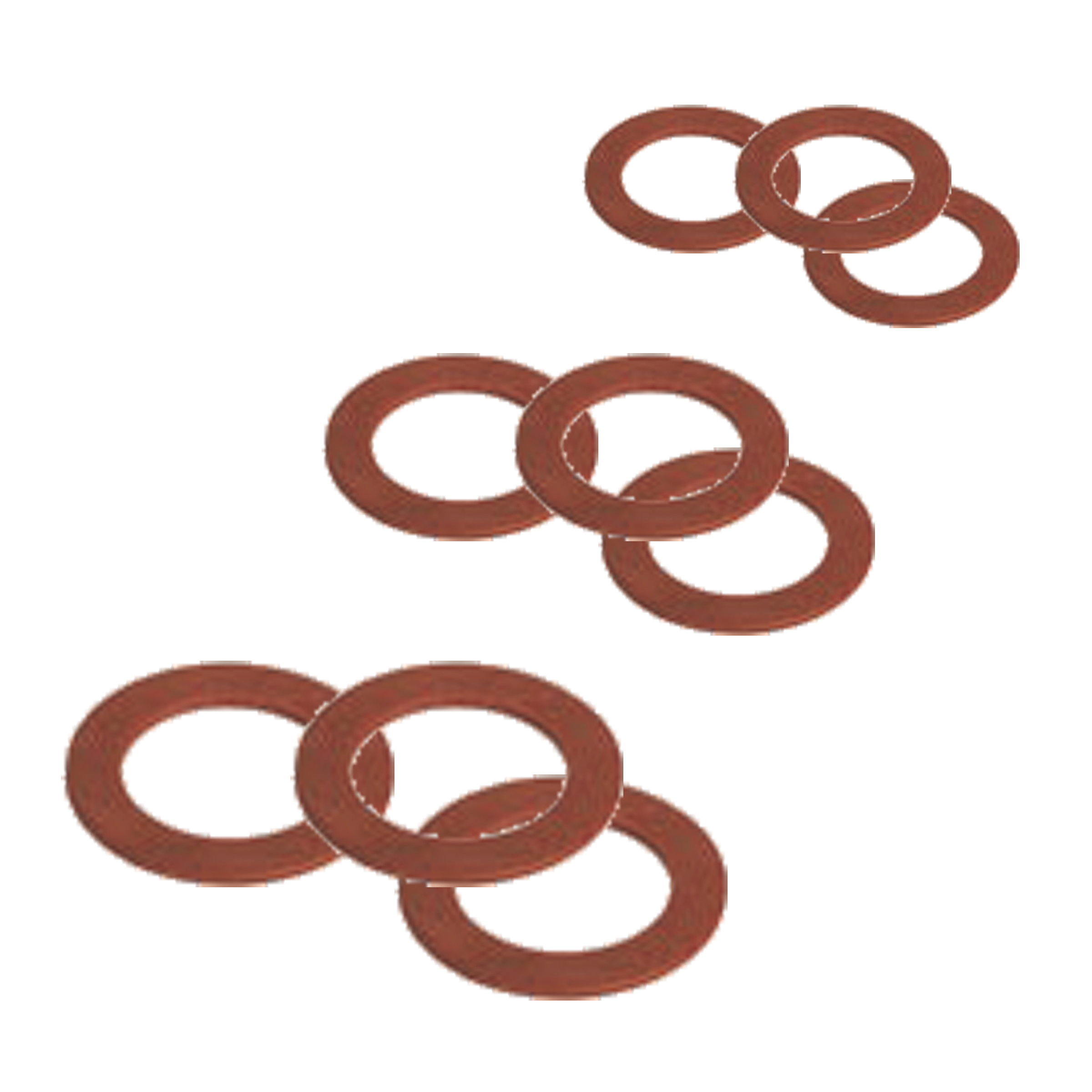 1 Dichting set 9 stuks 9 x 14 / 10 x 18 / 12 x 18 mm - fiber