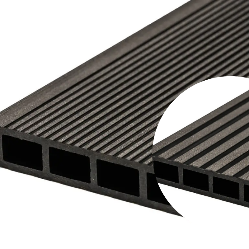 Duofuse terras - Plank hol geribd 162x28mm - 4m graphite black