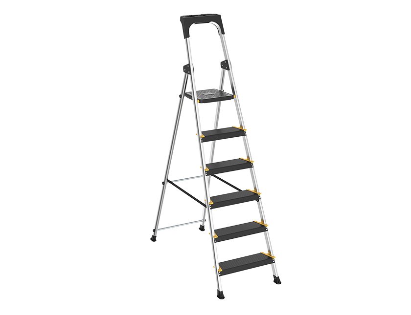 Powerstep escabeau aluminium 6 marches larges
