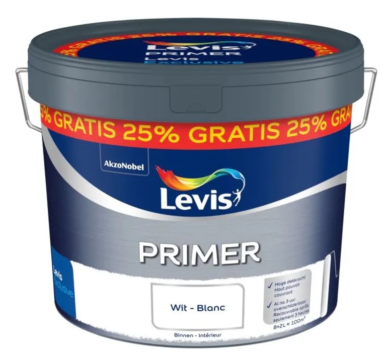 Levis Exclusive Primer Wit 8+2L gratis