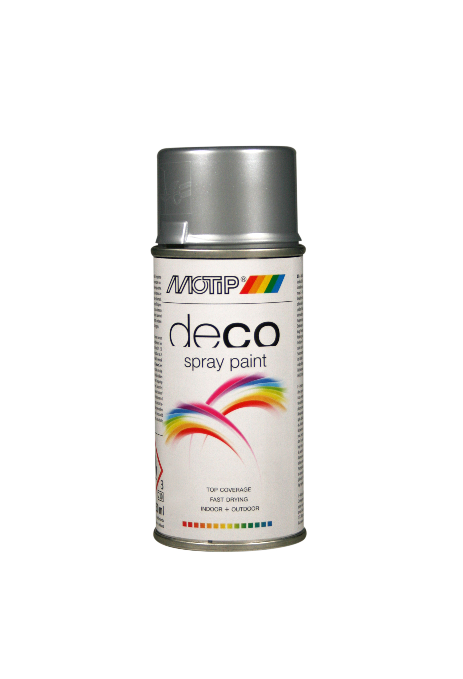 Motip* Deco Spray Brillant 150ml RAL 9006 Aluminium Blanc (art 021615)