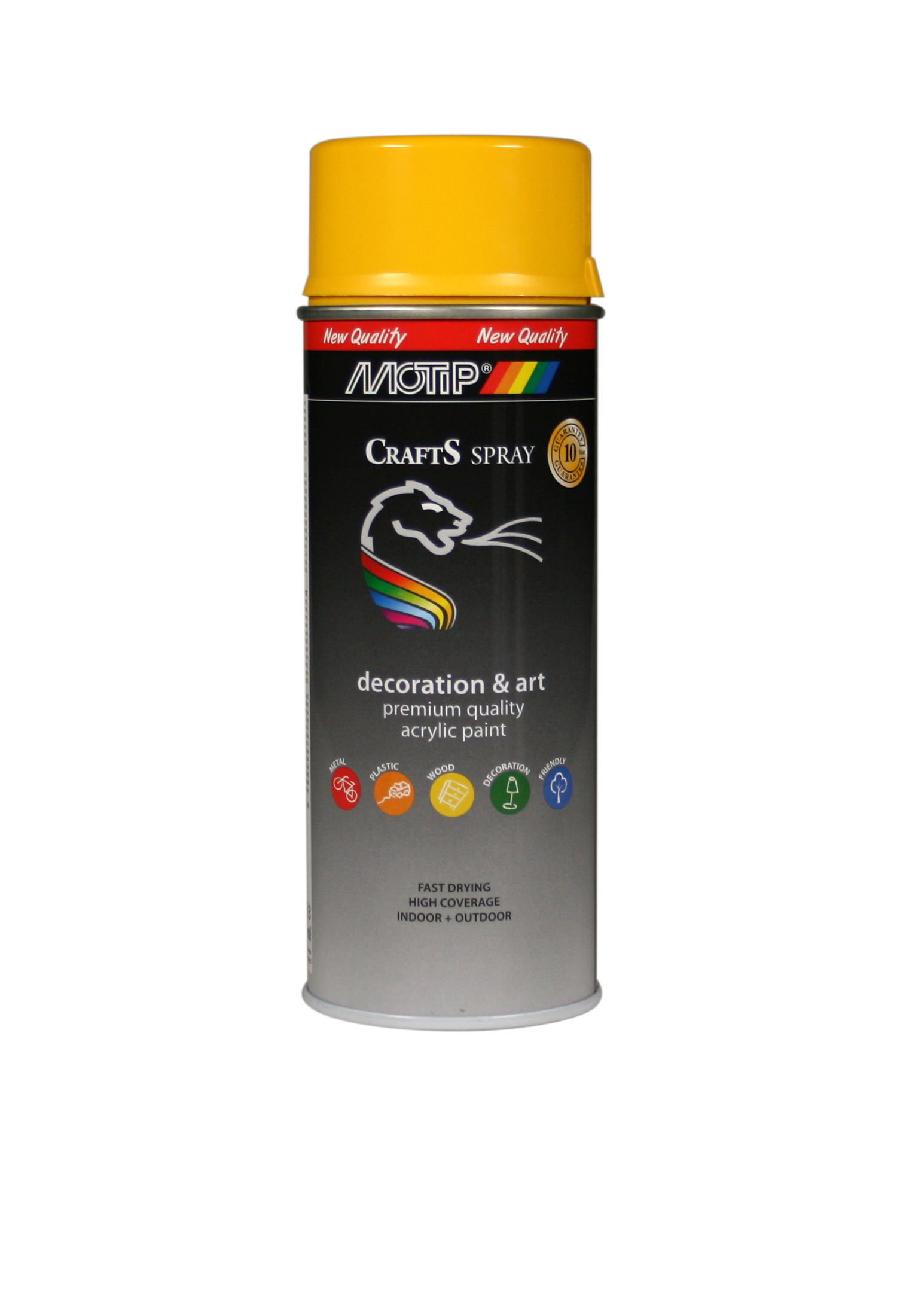 Motip* Crafts Acryl Laque Brillant Spray 400ml RAL1023 Jaune Signalisation (art 103489)