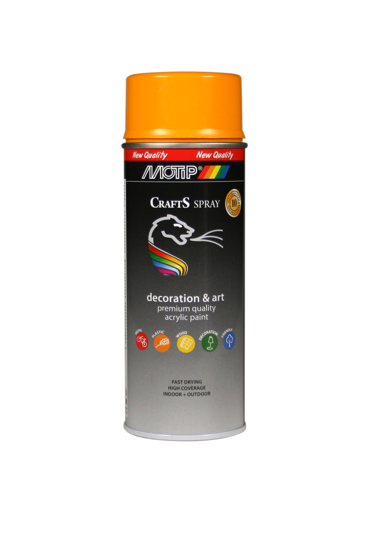 Motip* Crafts Acryllak Hoogglans Spray 400ml RAL1028 Meloen Geel (art 103490)