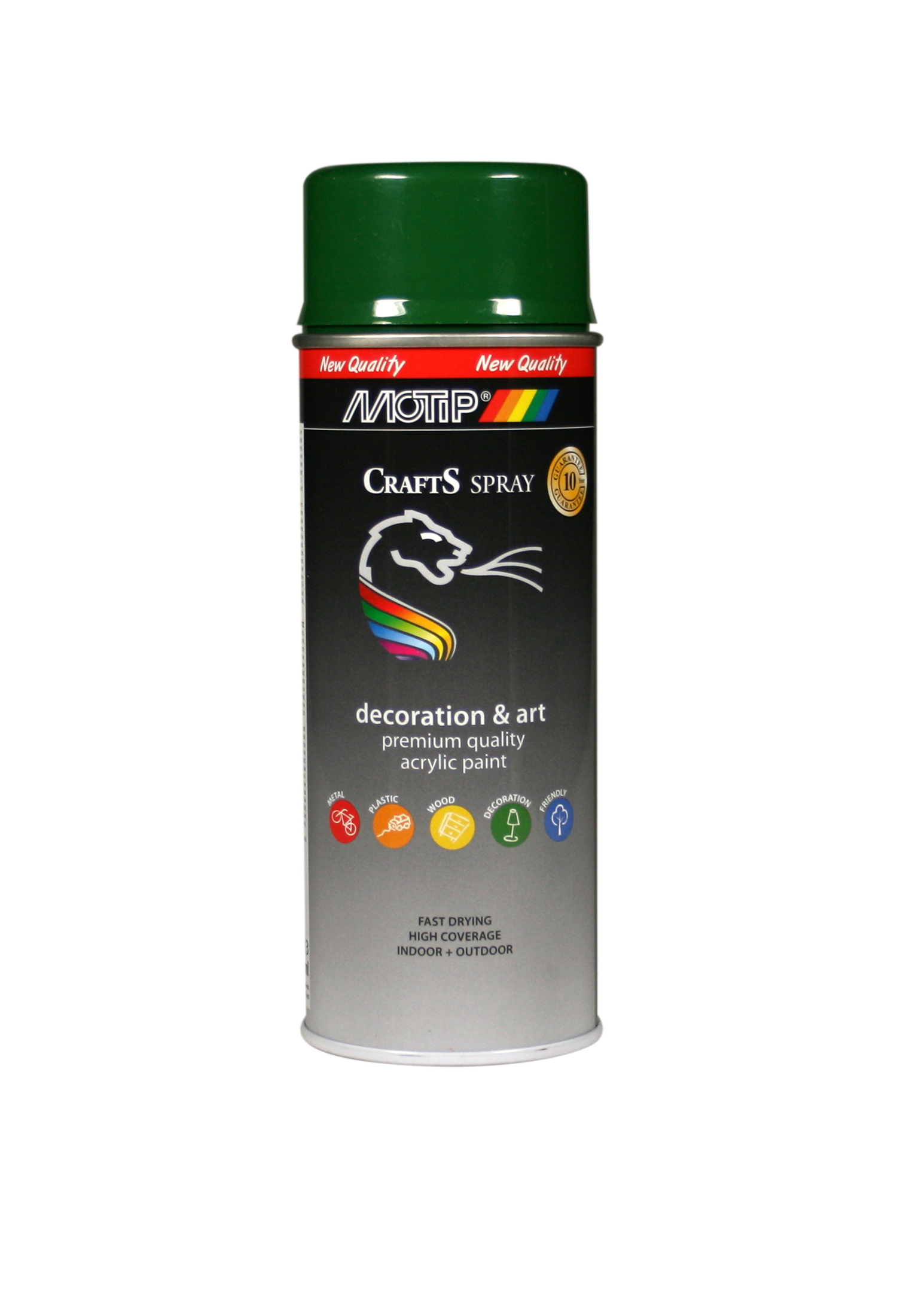 Motip* Crafts Acryllak Hoogglans Spray 400ml RAL6002 Bladgroen (art 103537)