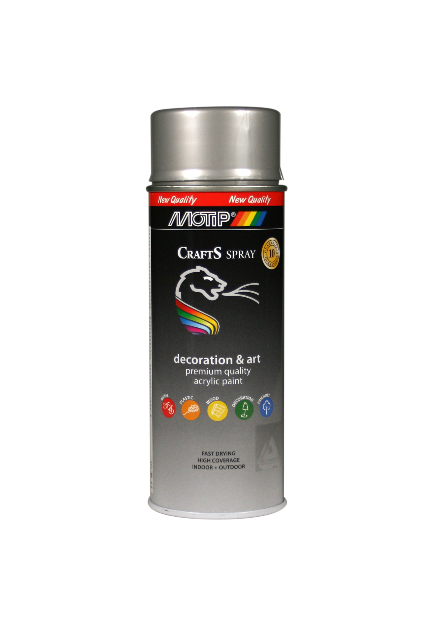 Motip* Crafts Acryl Laque Brillant Spray 400ml RAL9006 Aluminium Blanc (art 696022)