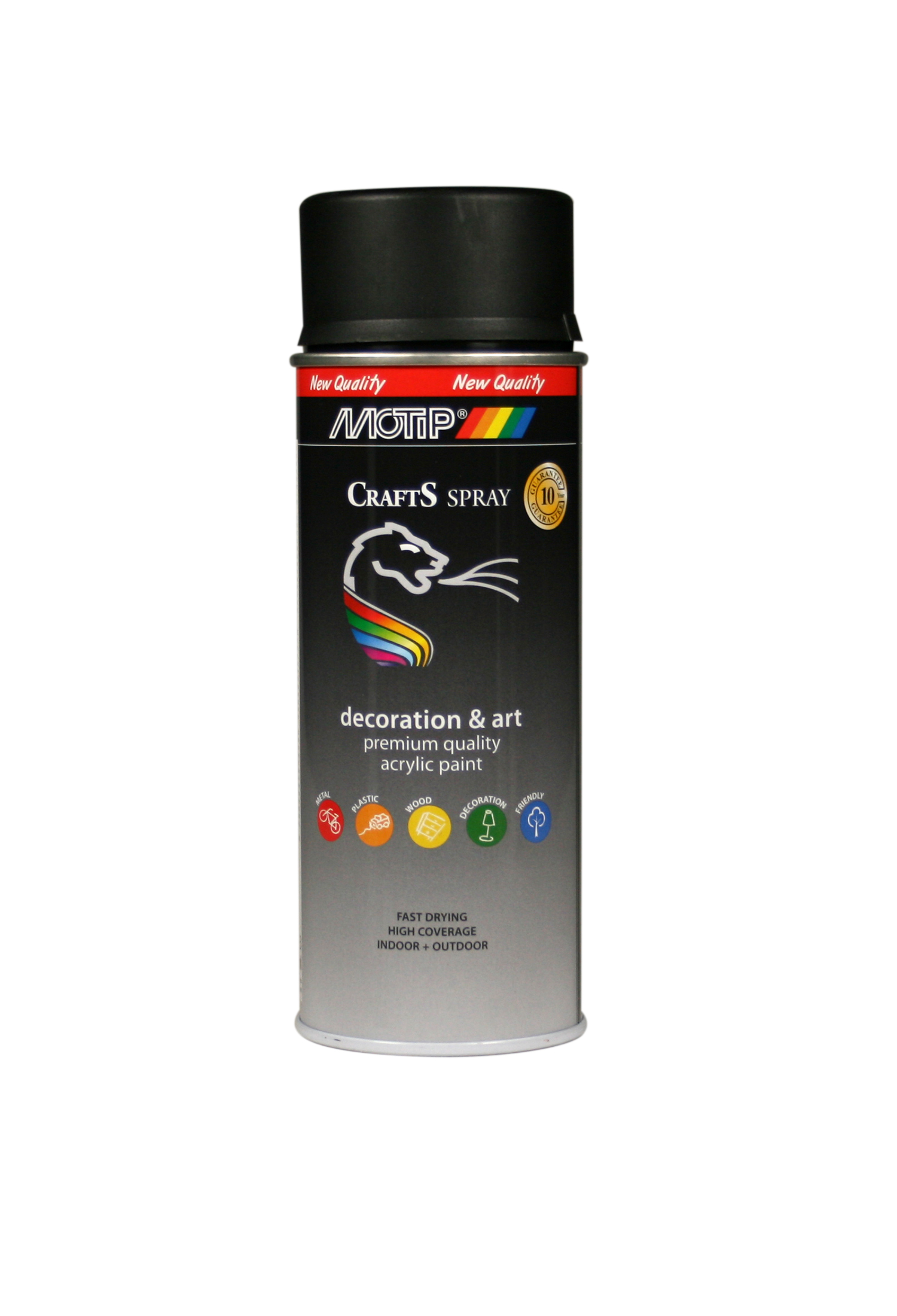 Motip* Crafts Acryl Laque Mat Spray 400ml RAL7001 Noir Profond Mat (art 696046)