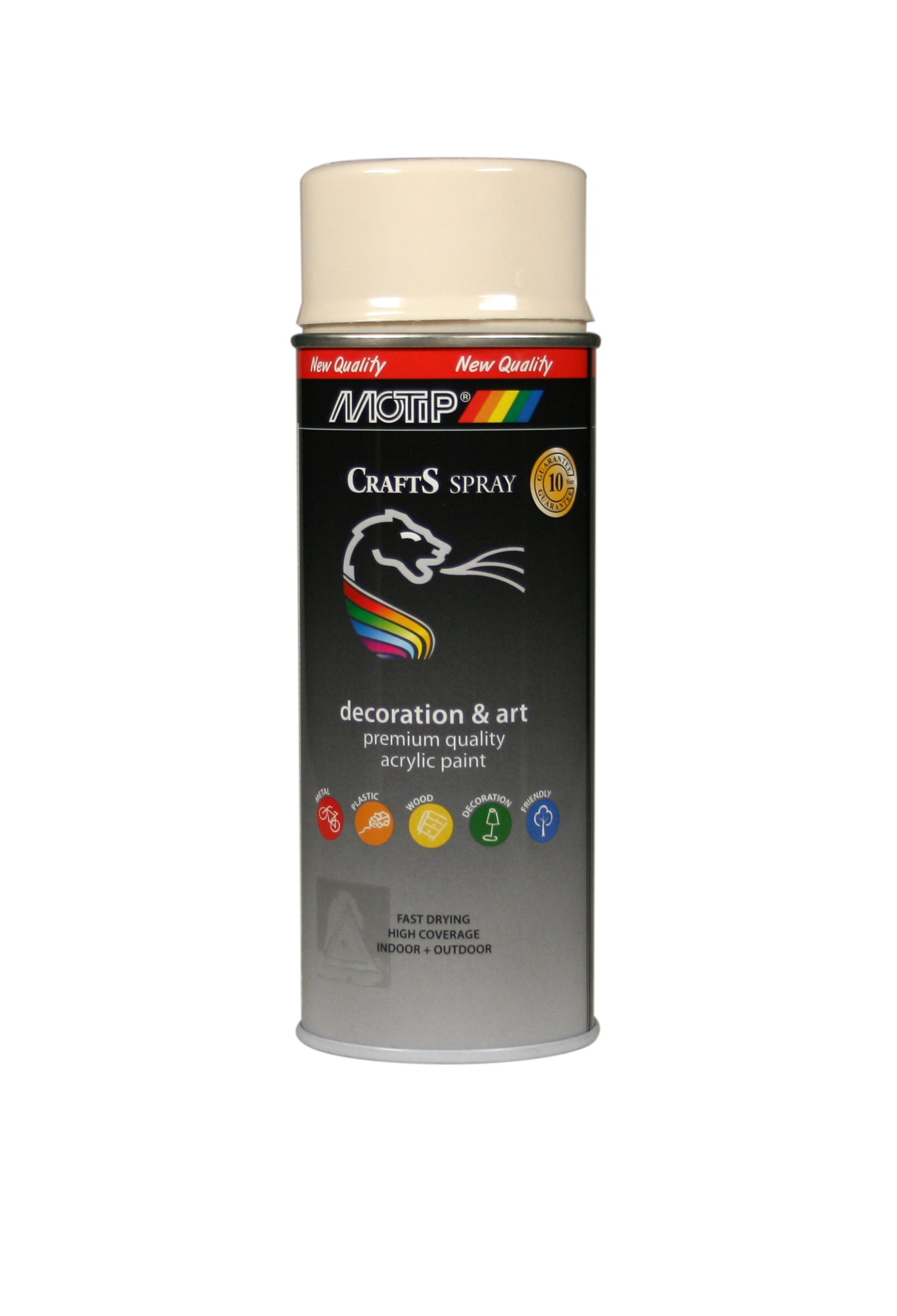 Motip* Crafts Acryl Laque Brillant Spray 400ml RAL9001 Crème (art 696059)