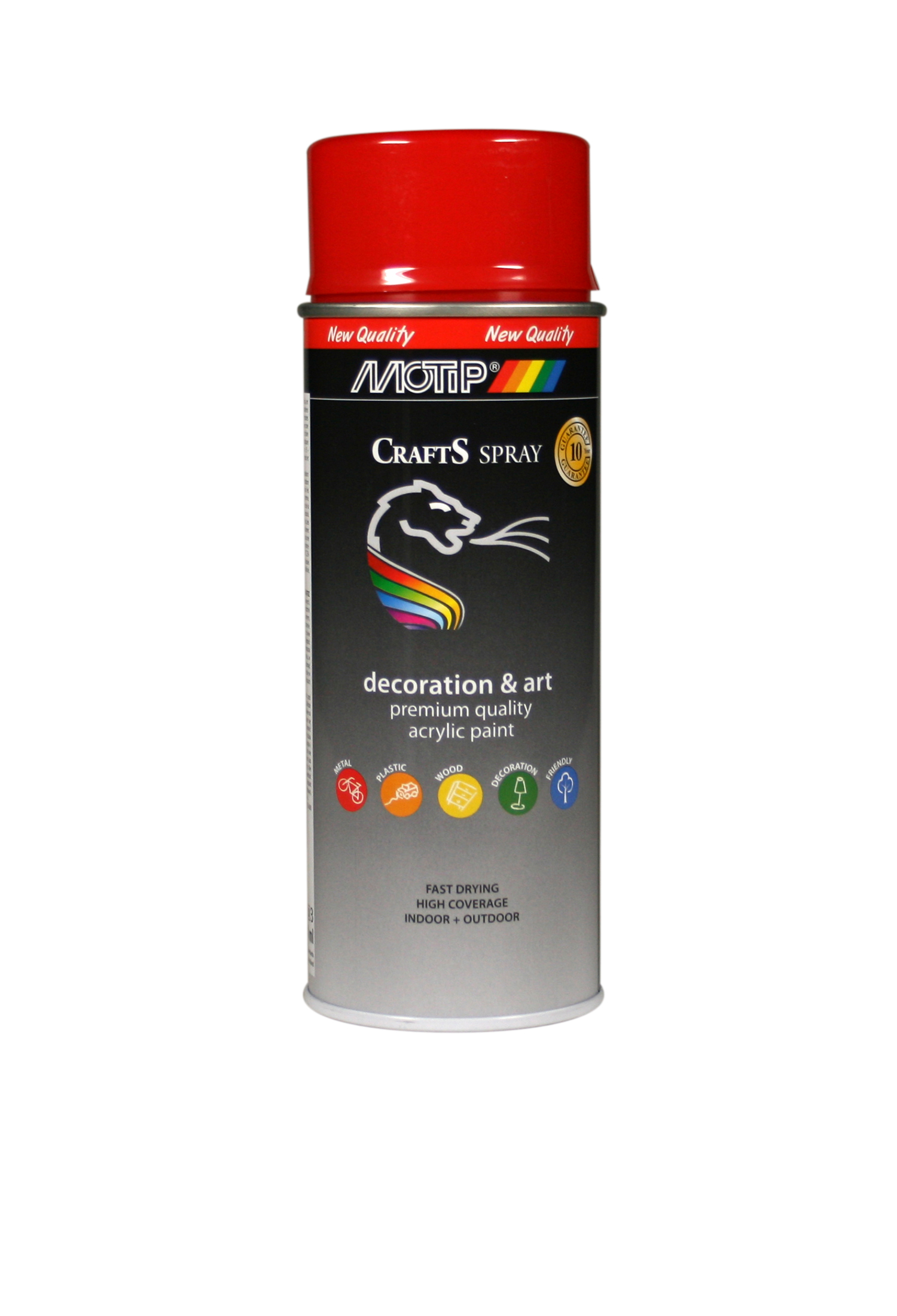 Motip* Crafts Acryllak Hoogglans Spray 400ml RAL3000 Vuurrood (art 696213)