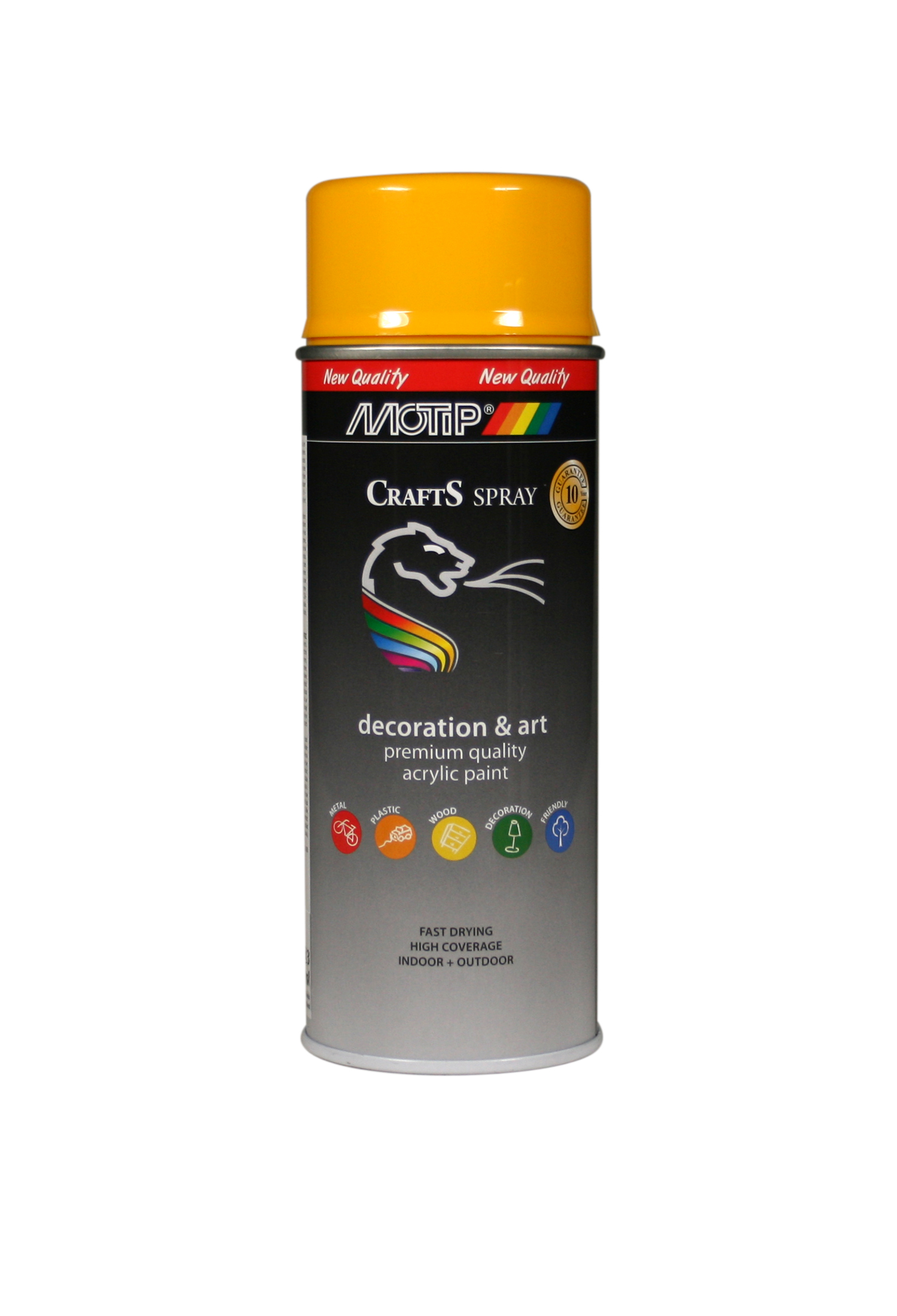 Motip* Crafts Acryl Laque Brillant Spray 400ml RAL1003 Jaune de Sécurité (art 696242)
