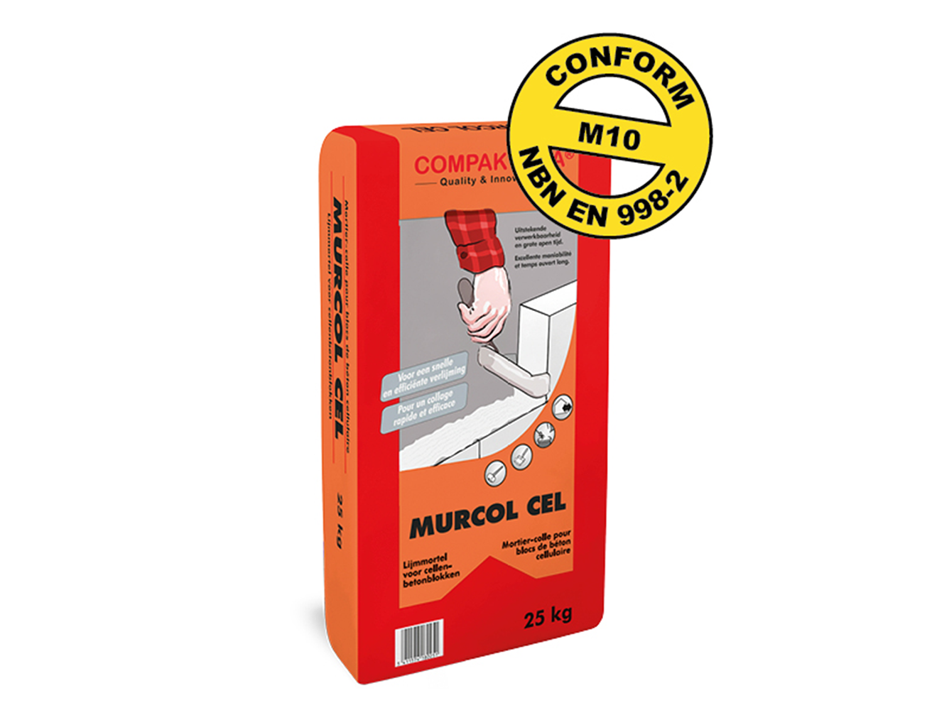 Compaktuna® Murcol Cel 25kg - Mortier-colle pour blocs de béton cellulaire