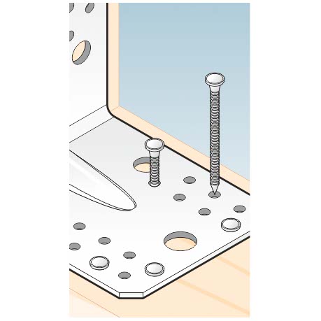 TF130 Clous d'ancrage pour support de poutre 4X35MM anelée