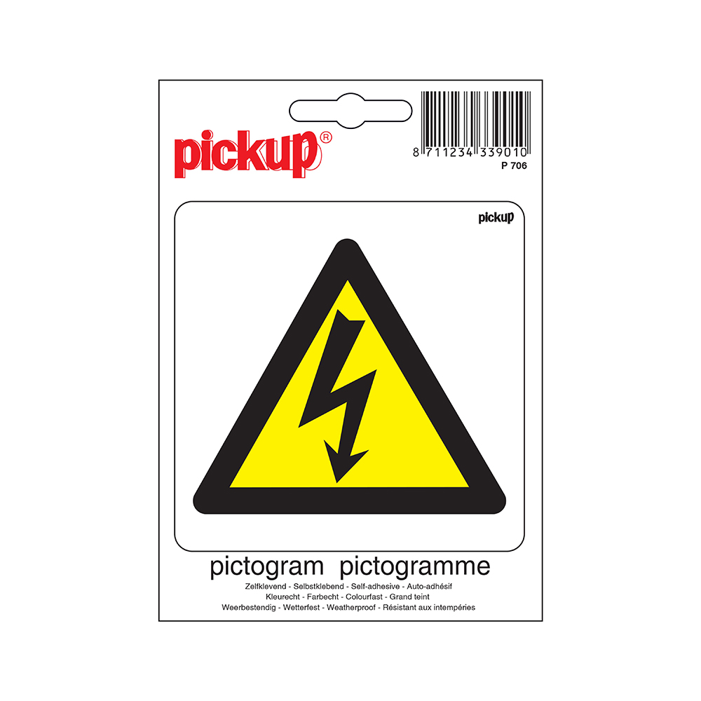 Pictogramme adhésive 100x100mm - Tension électrique dangereuse