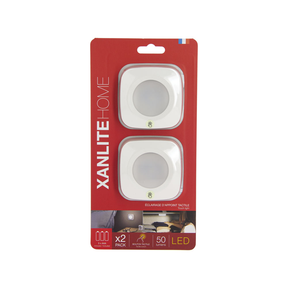 Xanlite 2x LED schemerlichten LED 3x LR03 - 50 lm - 4000k - koel wit licht (incl batterijen)