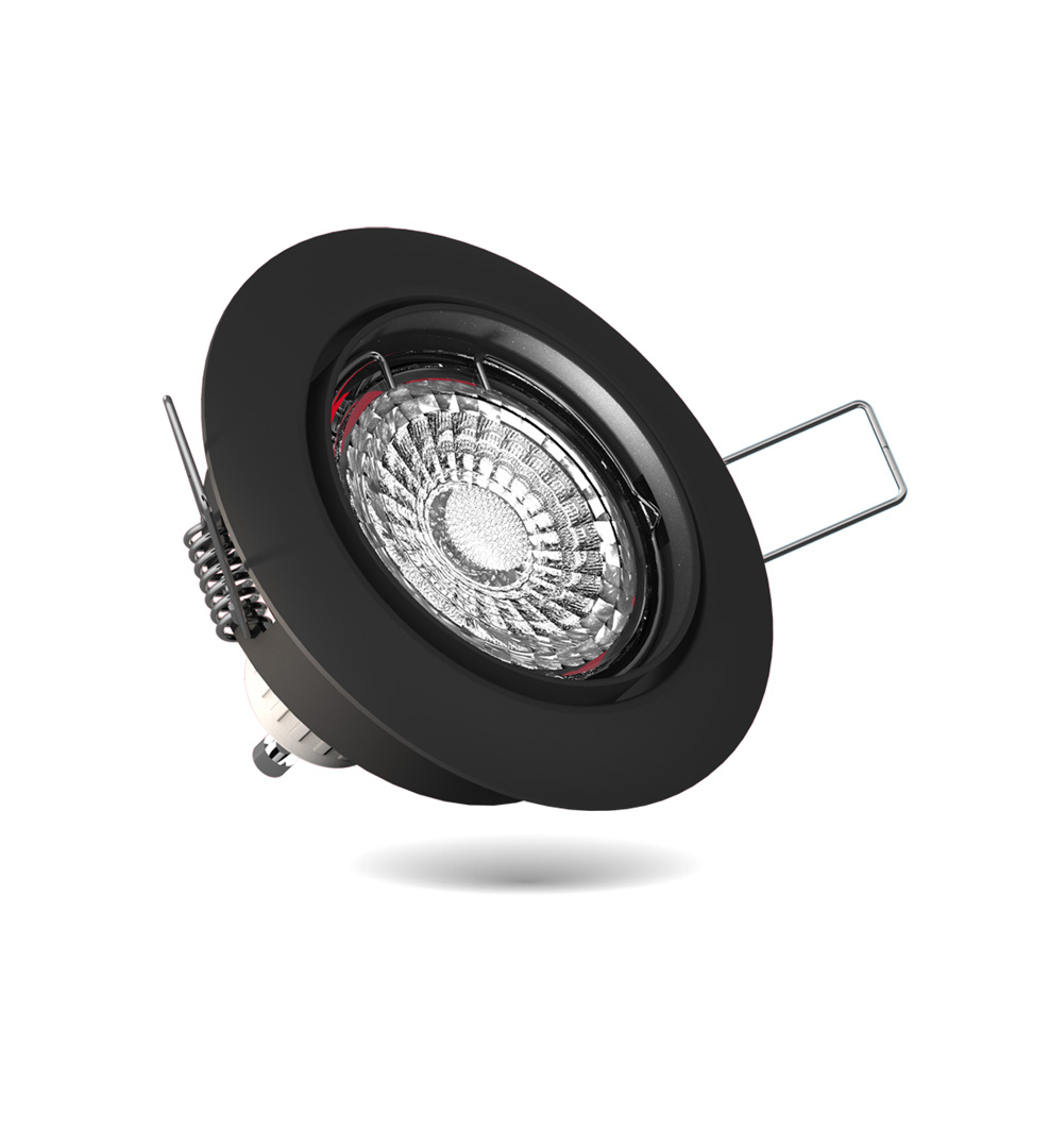 Xanlite lot de 5 spots LED encastrables noirs GU10 - 345 lm (=50W) - 4000k blanc neutre (ampoules incl)