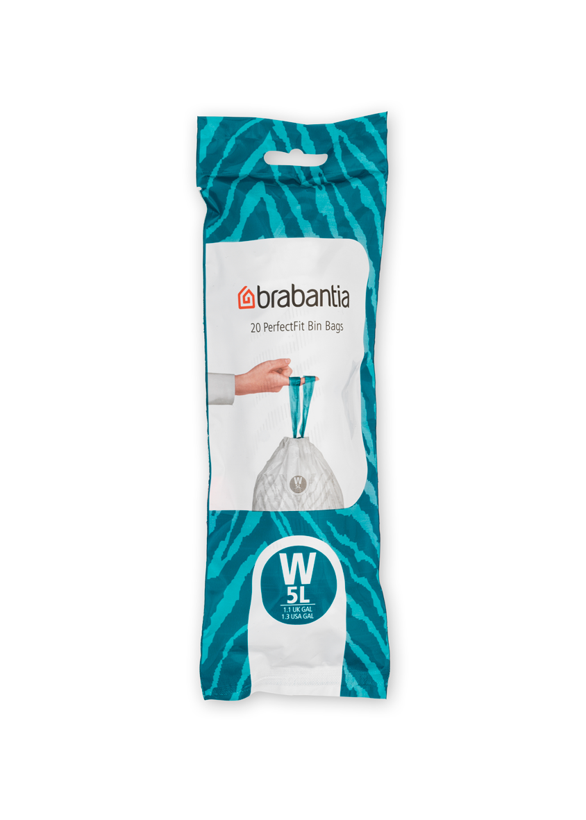 Brabantia PerfectFit sacs poubelle avec cordon de serrage wit 5l - 20 pcs