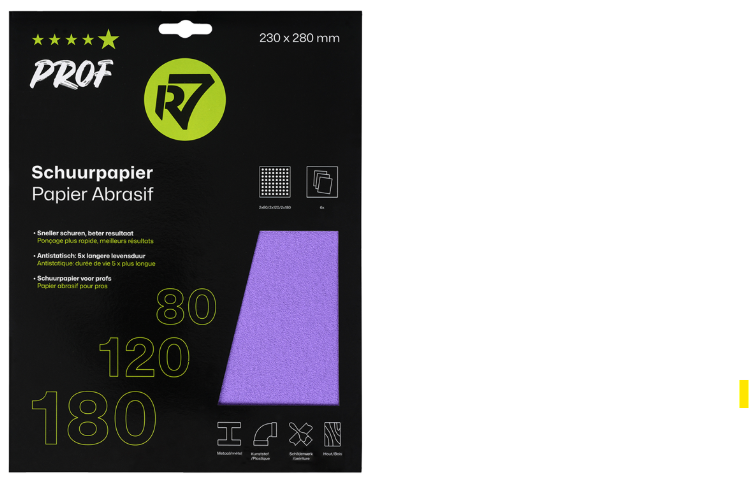 R7 PAPIER ABRASIF GOLD 2XK80/2XK120/2XK180