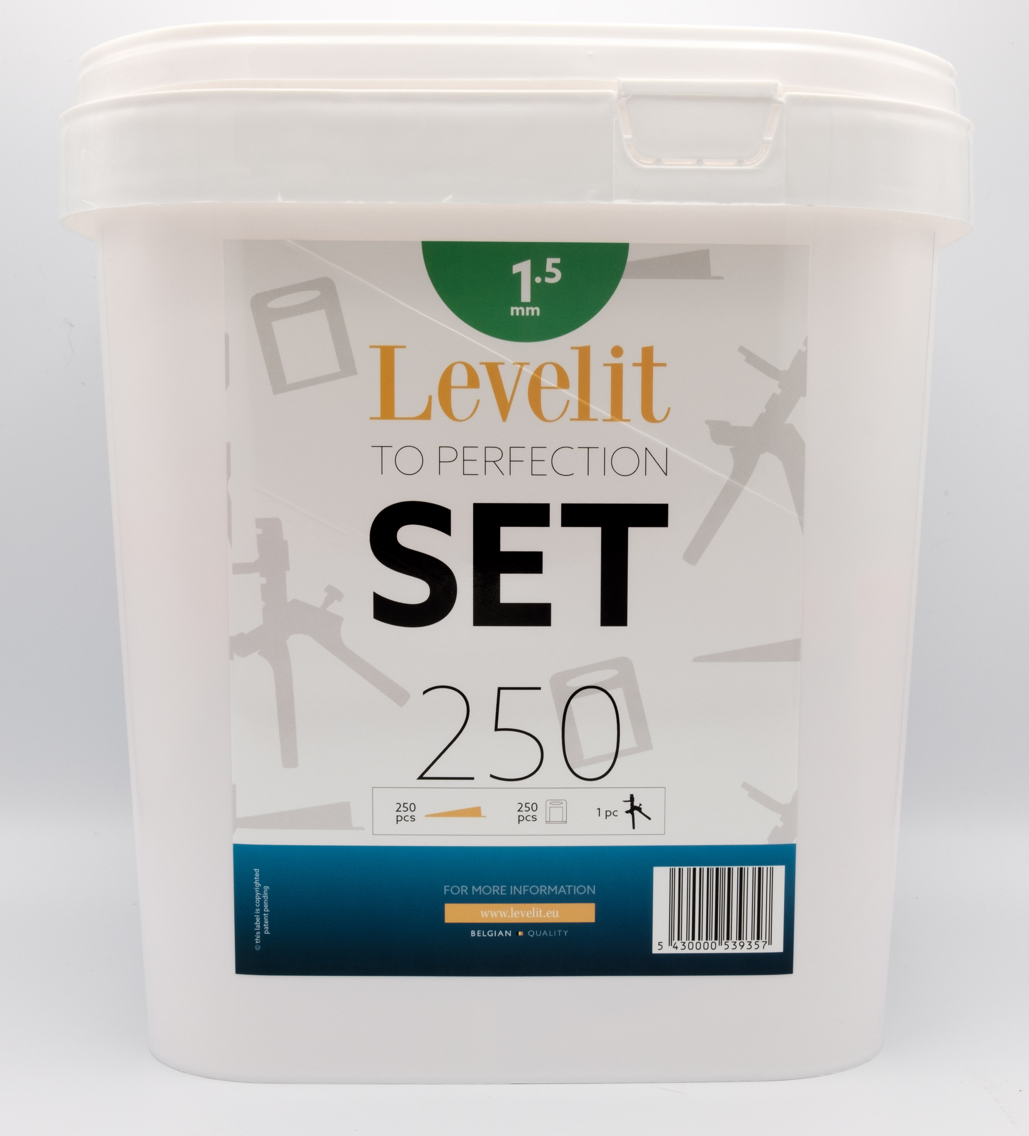 Levelit 250 spacer clips 1.5mm + 250 cales + pince