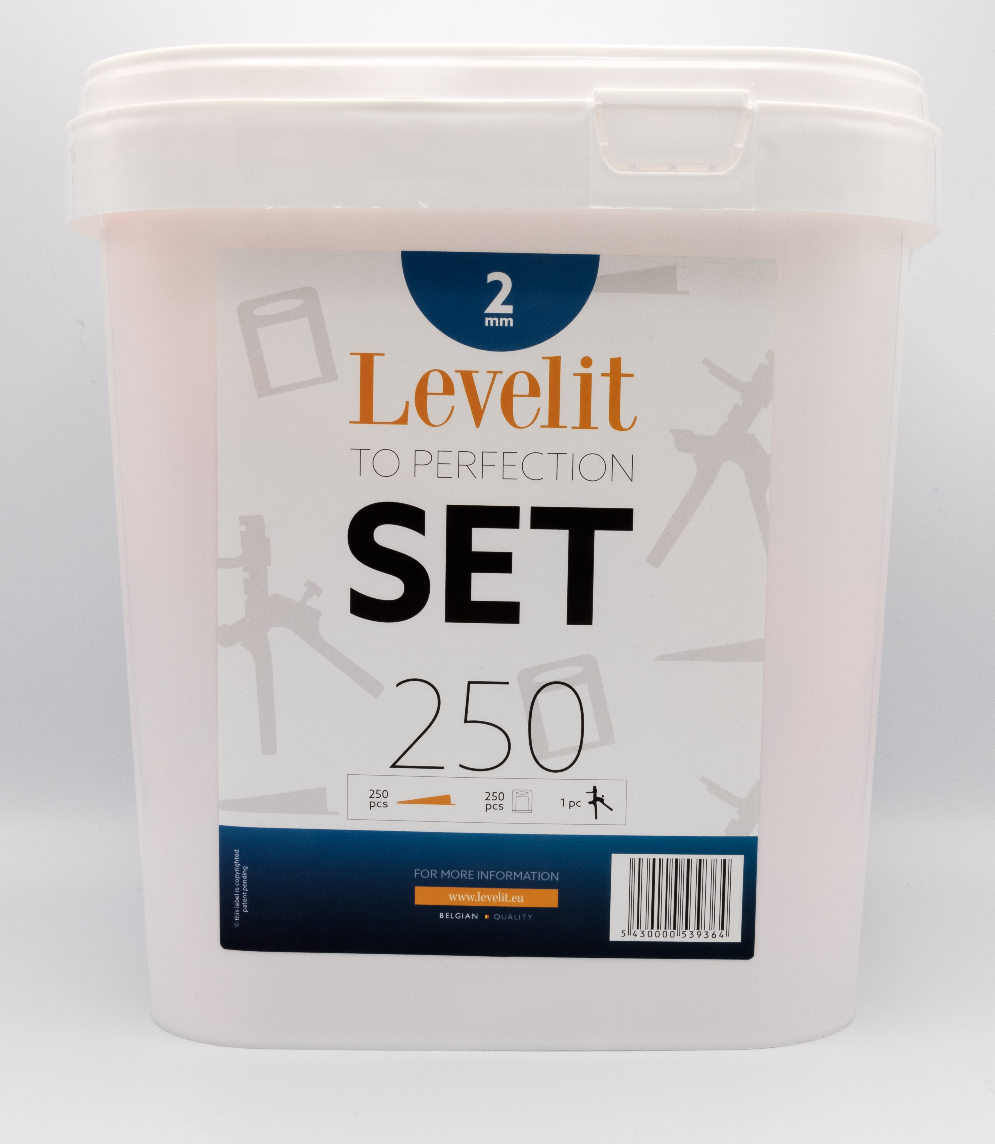 Levelit 250 spacer clips 2mm + 250 cales + pince