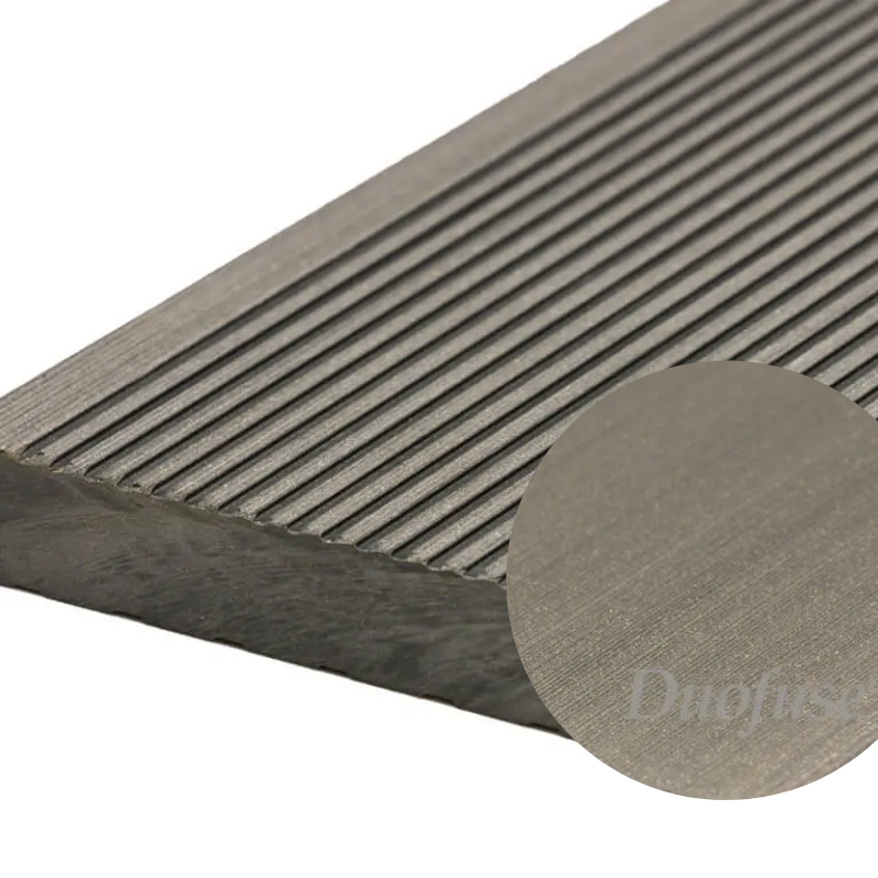 Duofuse terras - Plank vol vlak geborsteld/fijn geribd 162x28mm - 4m stone grey