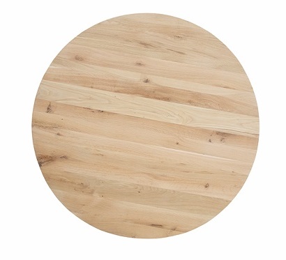 Tafelblad rustiek eiken rond met rechte kant 40mm diameter 100cm
