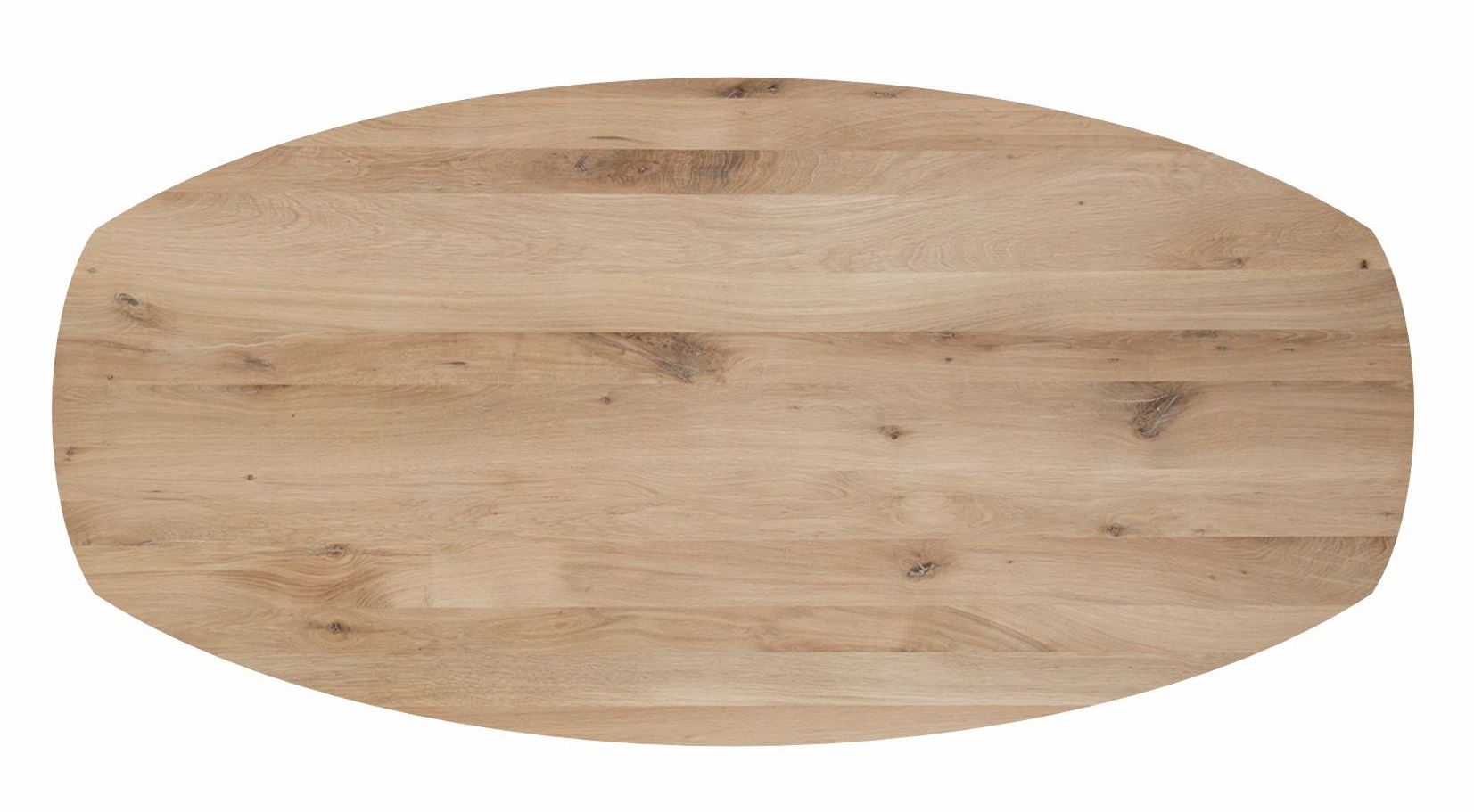 Tafelblad rustiek eiken ovaal met facetkant 40mm 260x120cm
