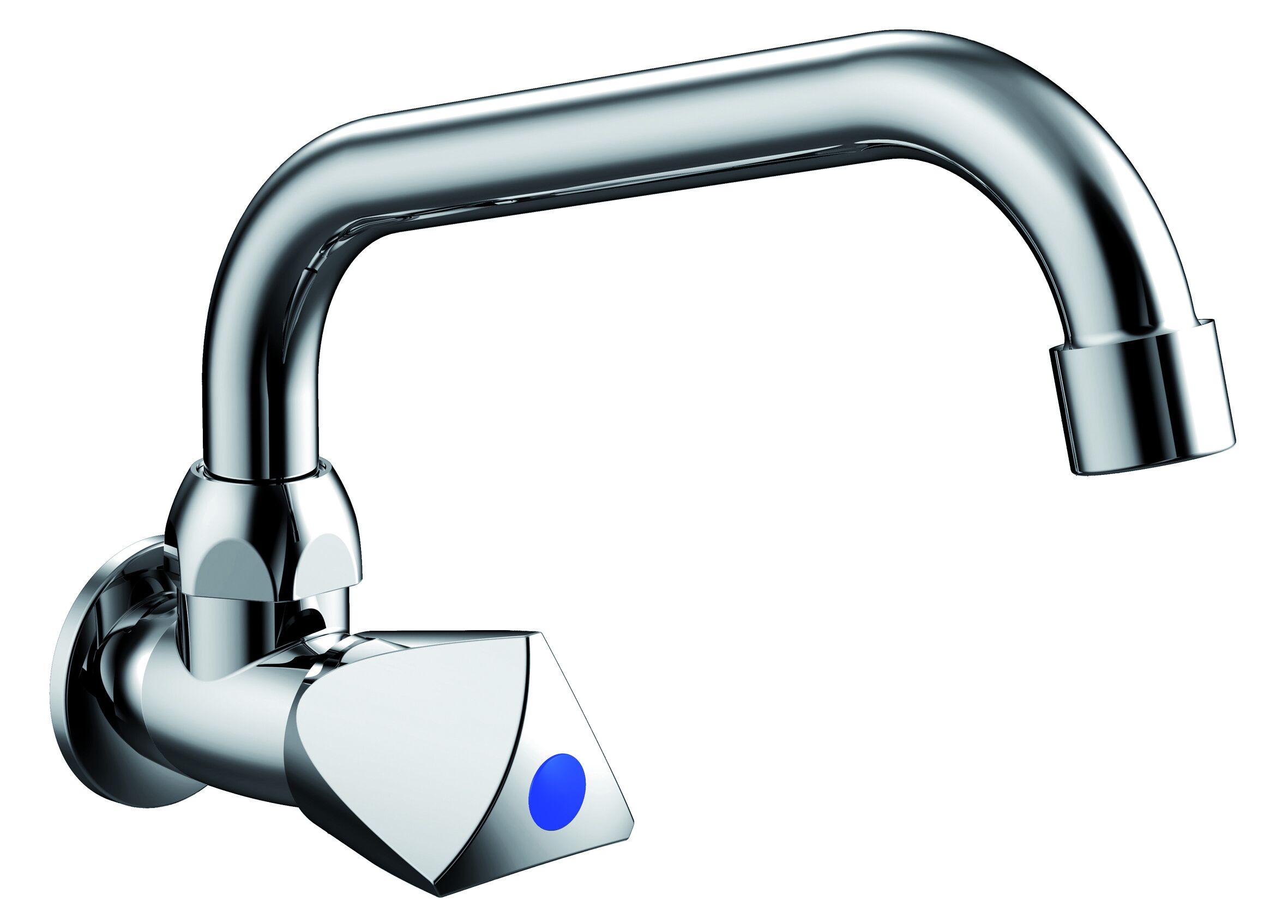 Aquatrends Como koudwater muurkraan met U200 uitloop chroom