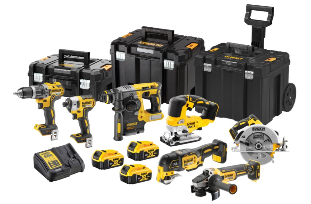 DeWalt 18V XR brushless 7-delige voordeelset met trolley case 3x 5.0Ah