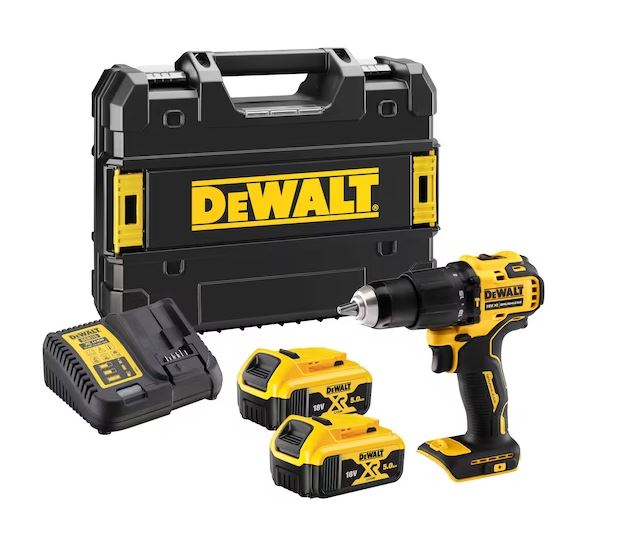 DeWalt 18V XR brushless compacte schroef-/klopboormachine 2x 5.0Ah