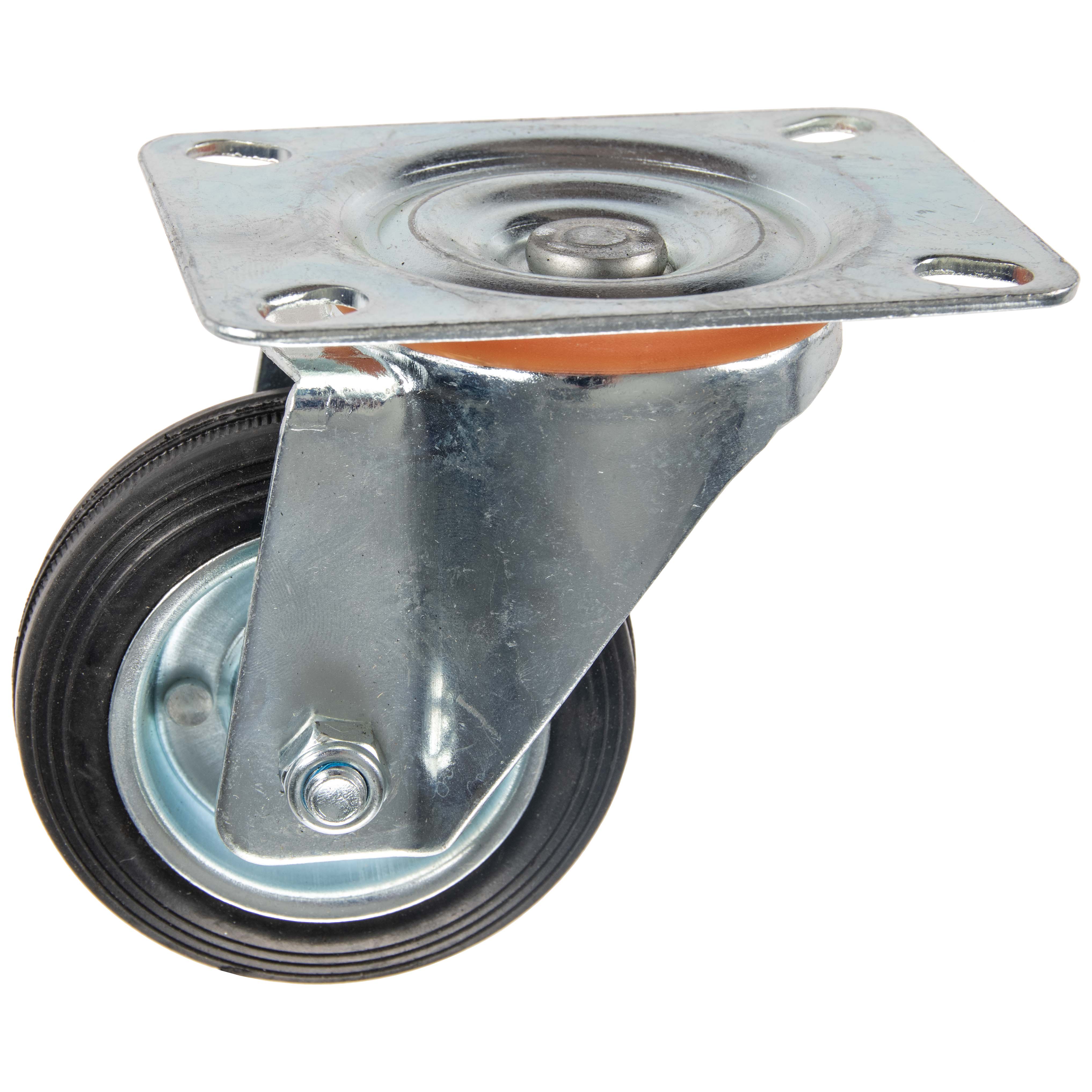 Zwenkwiel in rubber Ø80mm