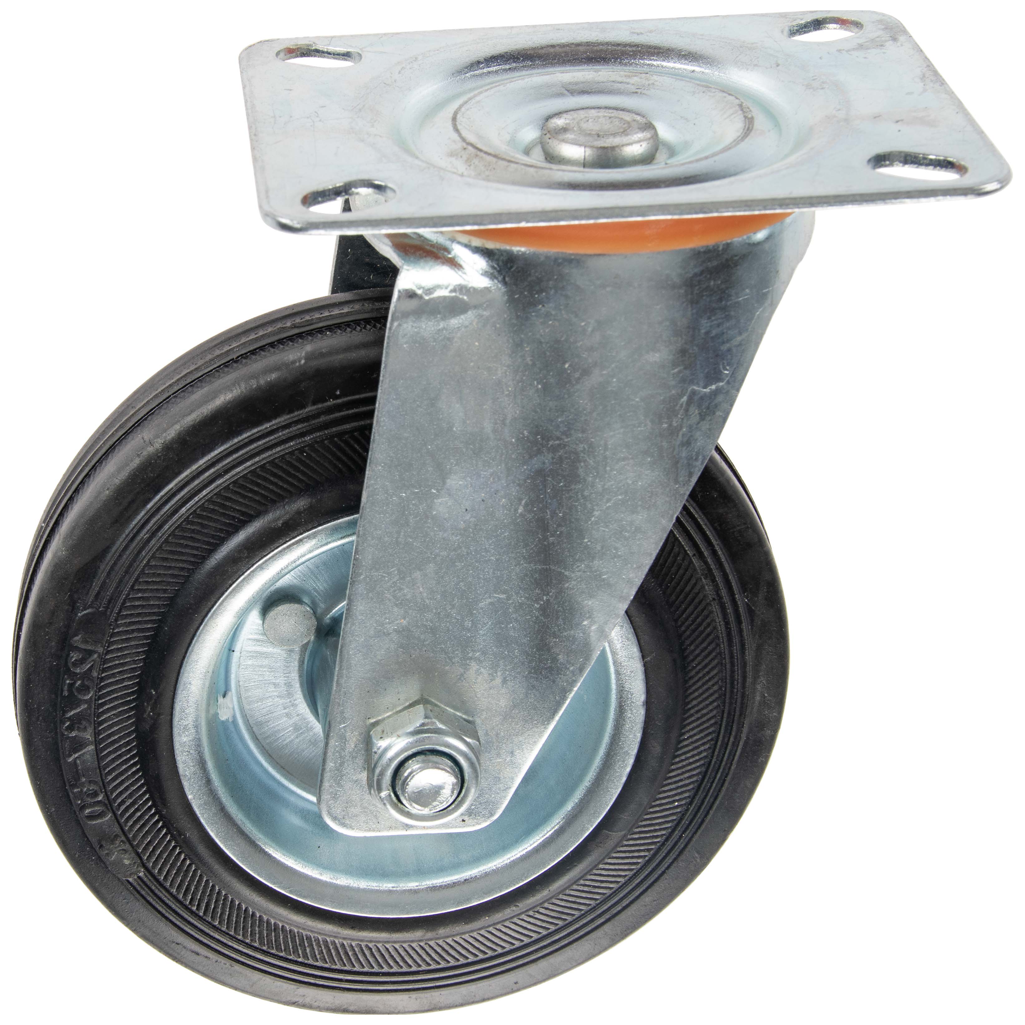 Zwenkwiel in rubber Ø125mm