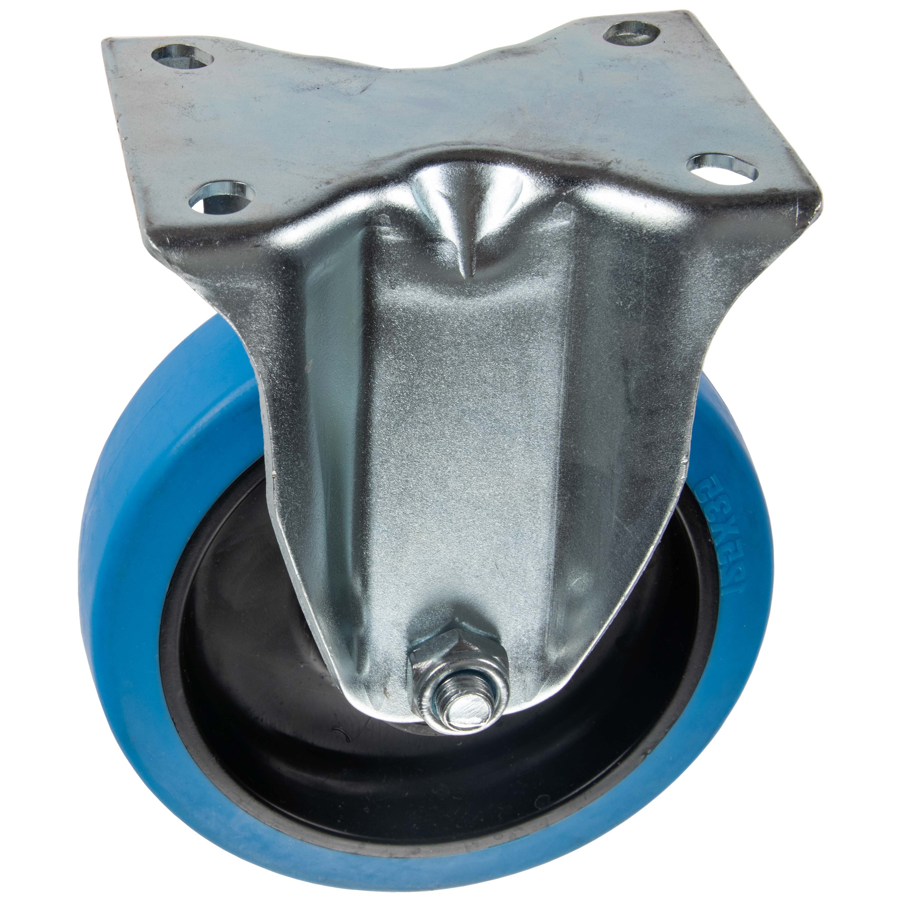 Roulette caoutchouc élastique Ø125mm fixe