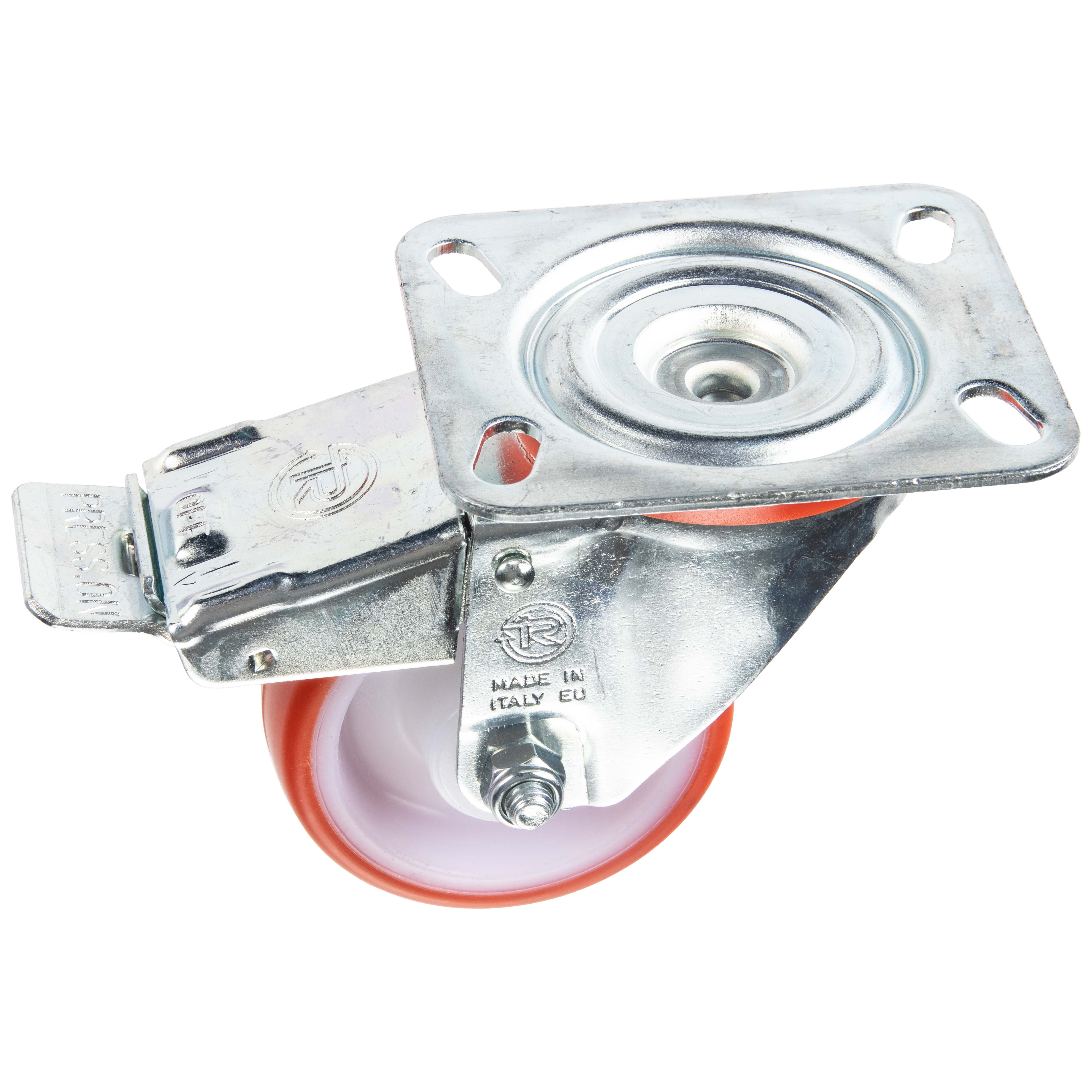 Roulette PA et PU pivotante Ø80mm avec frein