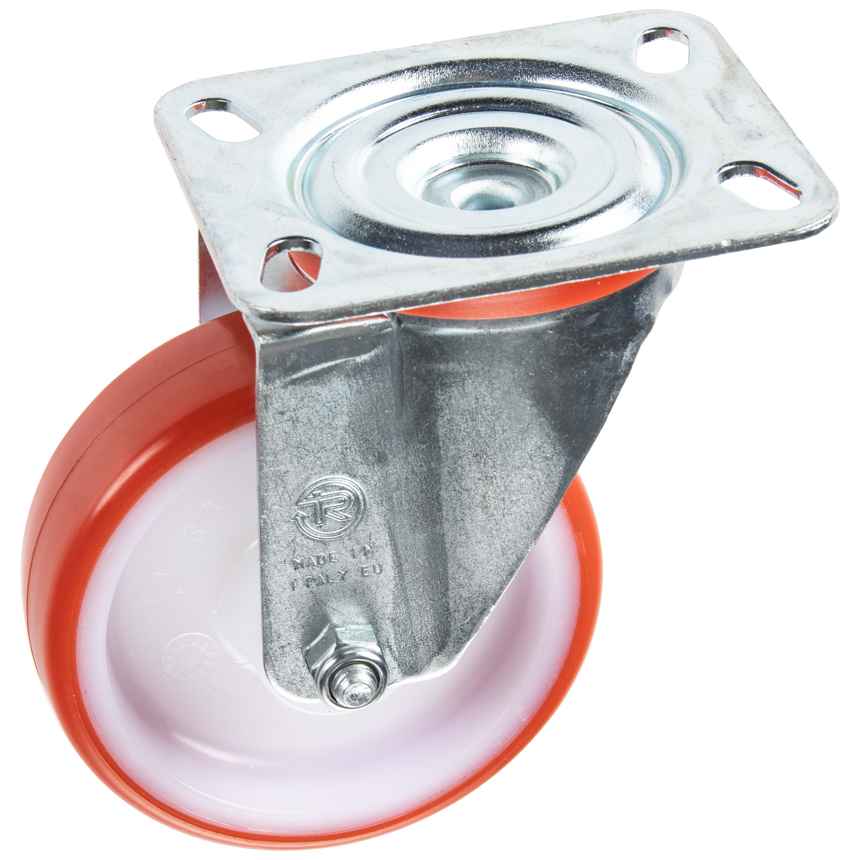 Zwenkwiel in polyamide met loopvlak in polyurethaan Ø100mm