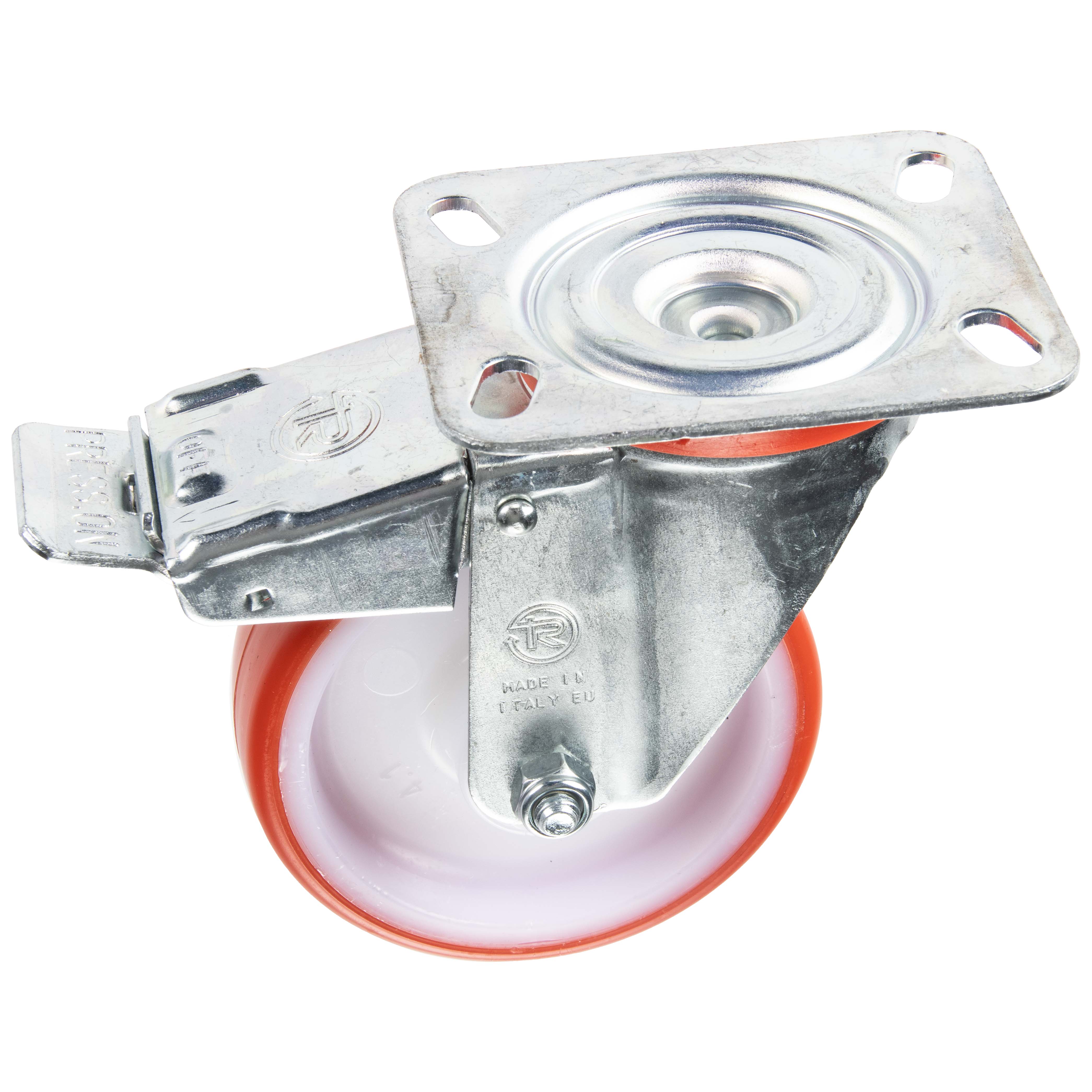Roulette PA et PU pivotante Ø100mm avec frein