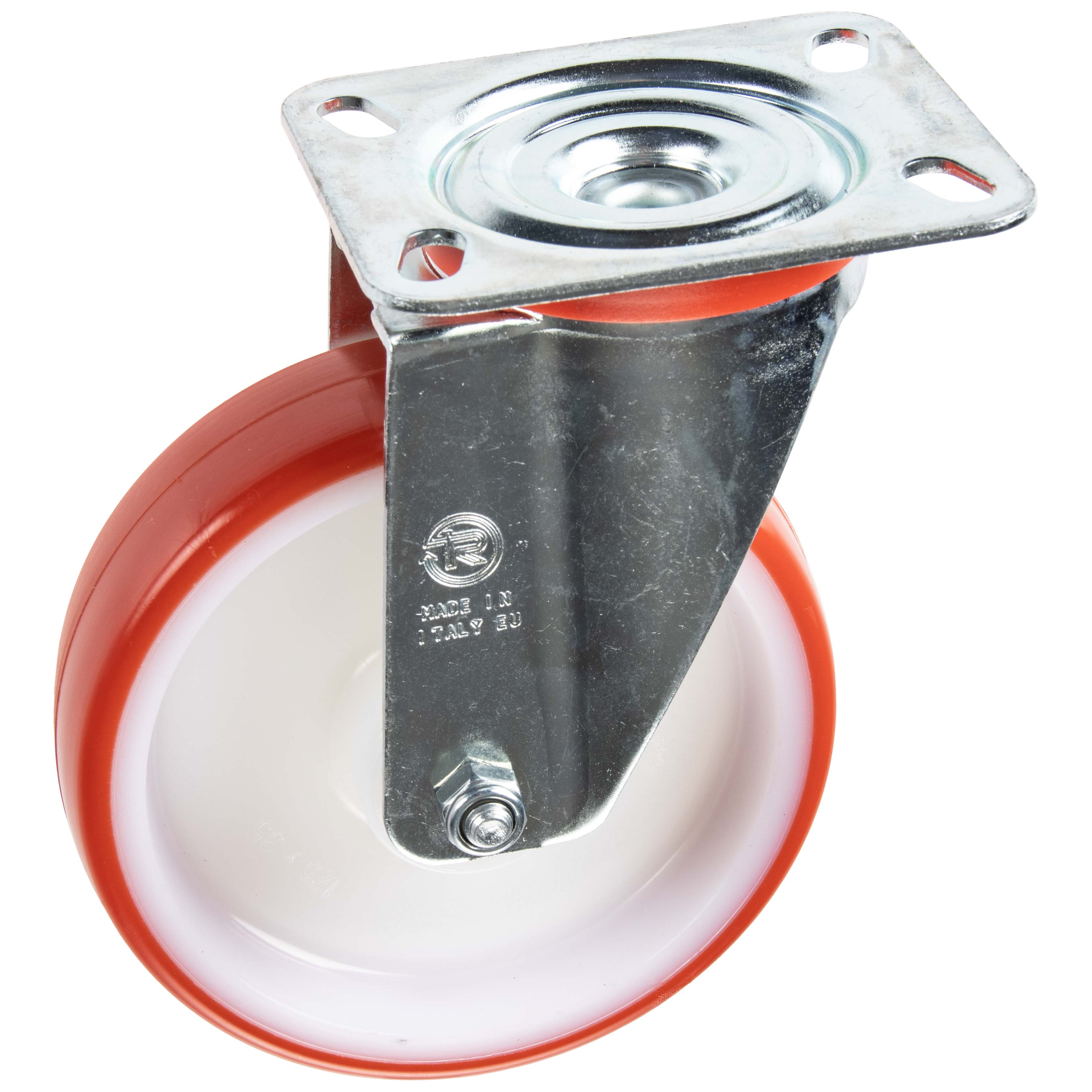 Zwenkwiel in polyamide met loopvlak in polyurethaan Ø125mm