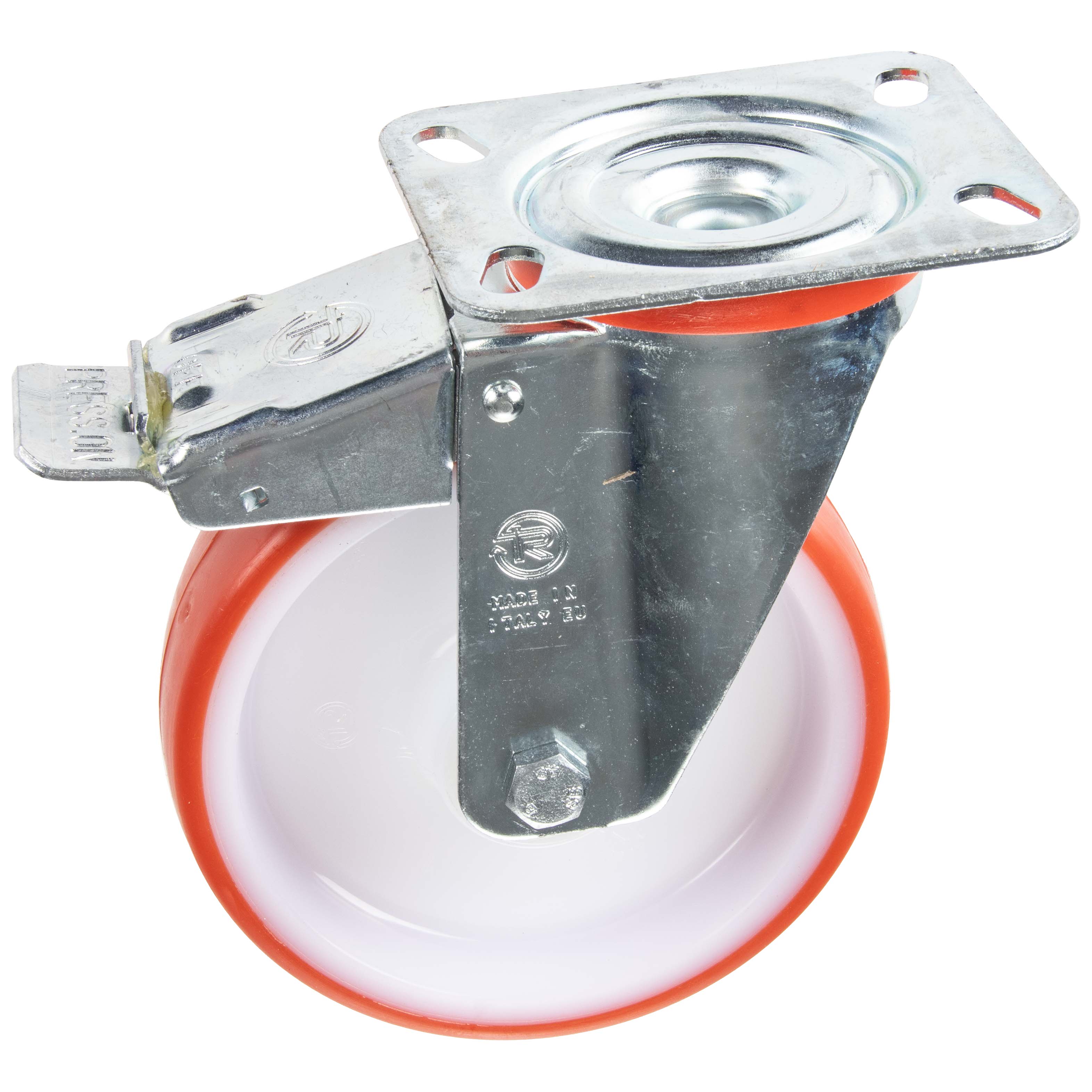 Roulette PA et PU pivotante Ø125mm avec frein