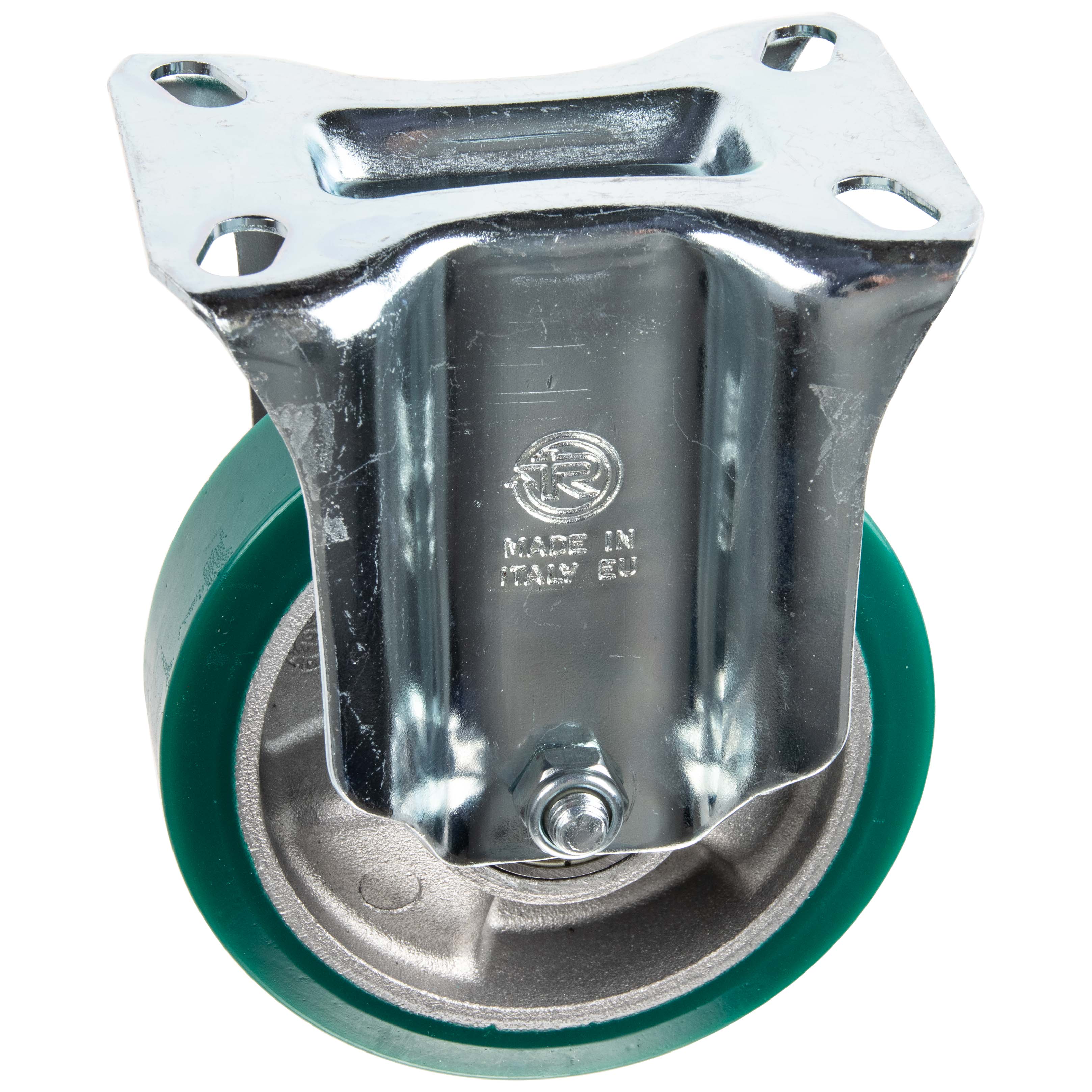 Roulette aluminium et PU Ø100mm fixe