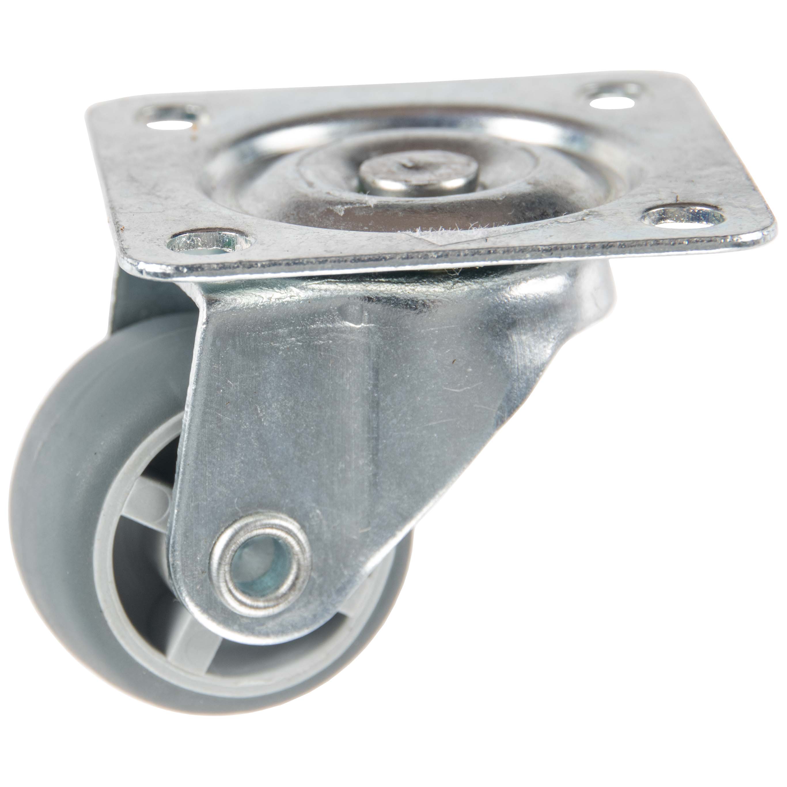 Roulette meuble TPE pivotante Ø25mm