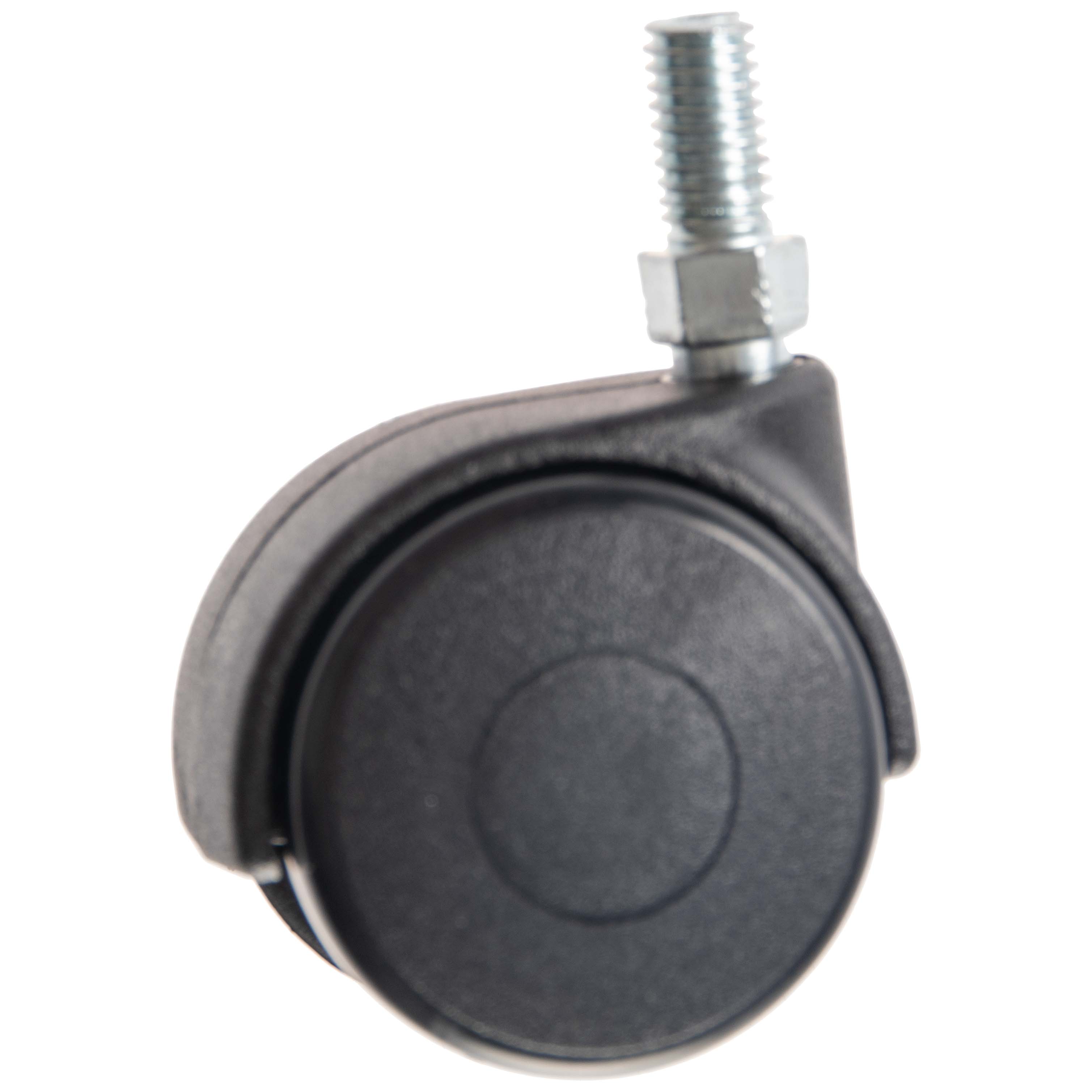 Roulette double polyamide Ø40mm sur tige fileté