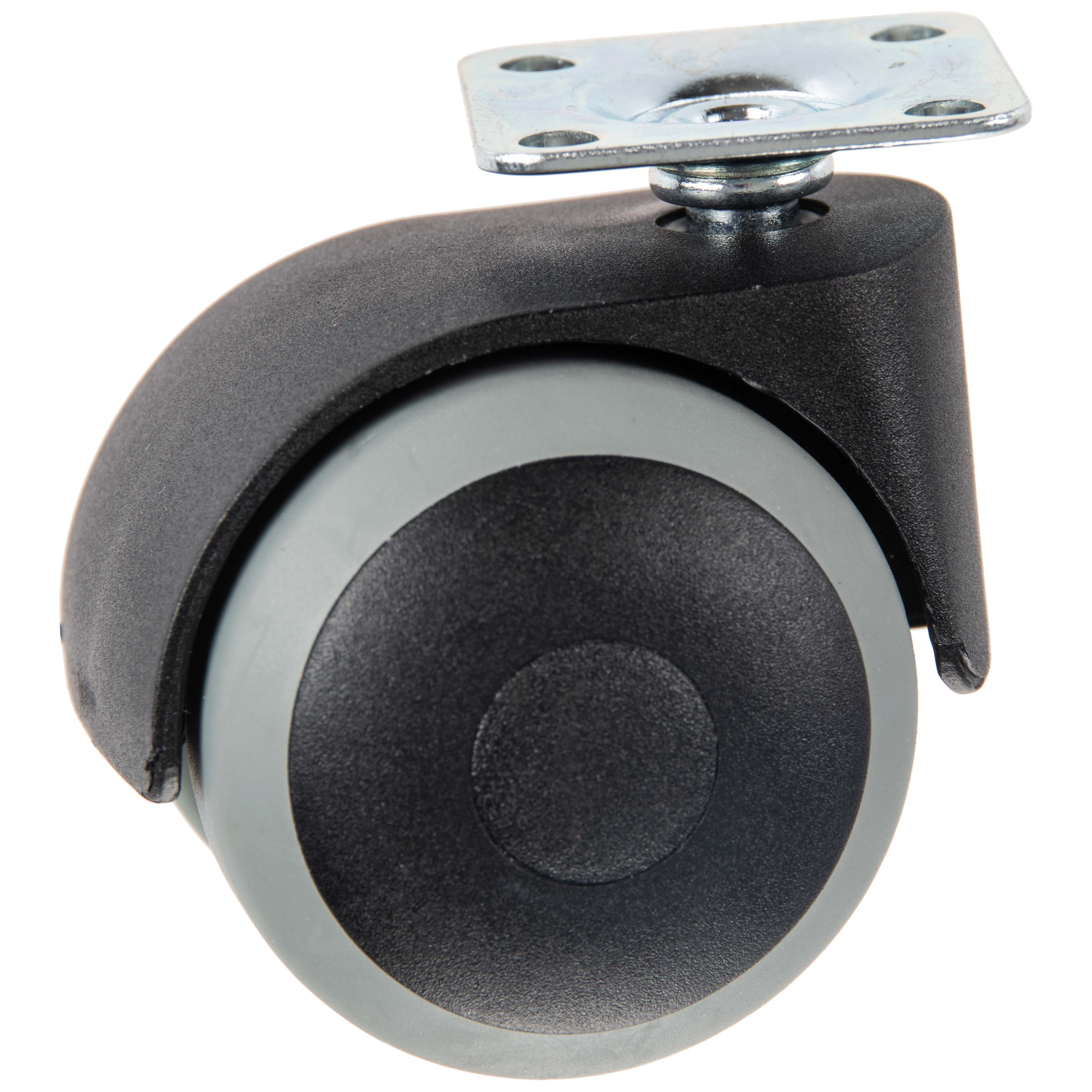 Roulette double TPE Ø50mm sur plaque