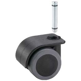 Multipack 5x roulettes doubles Ø50mm sur tige