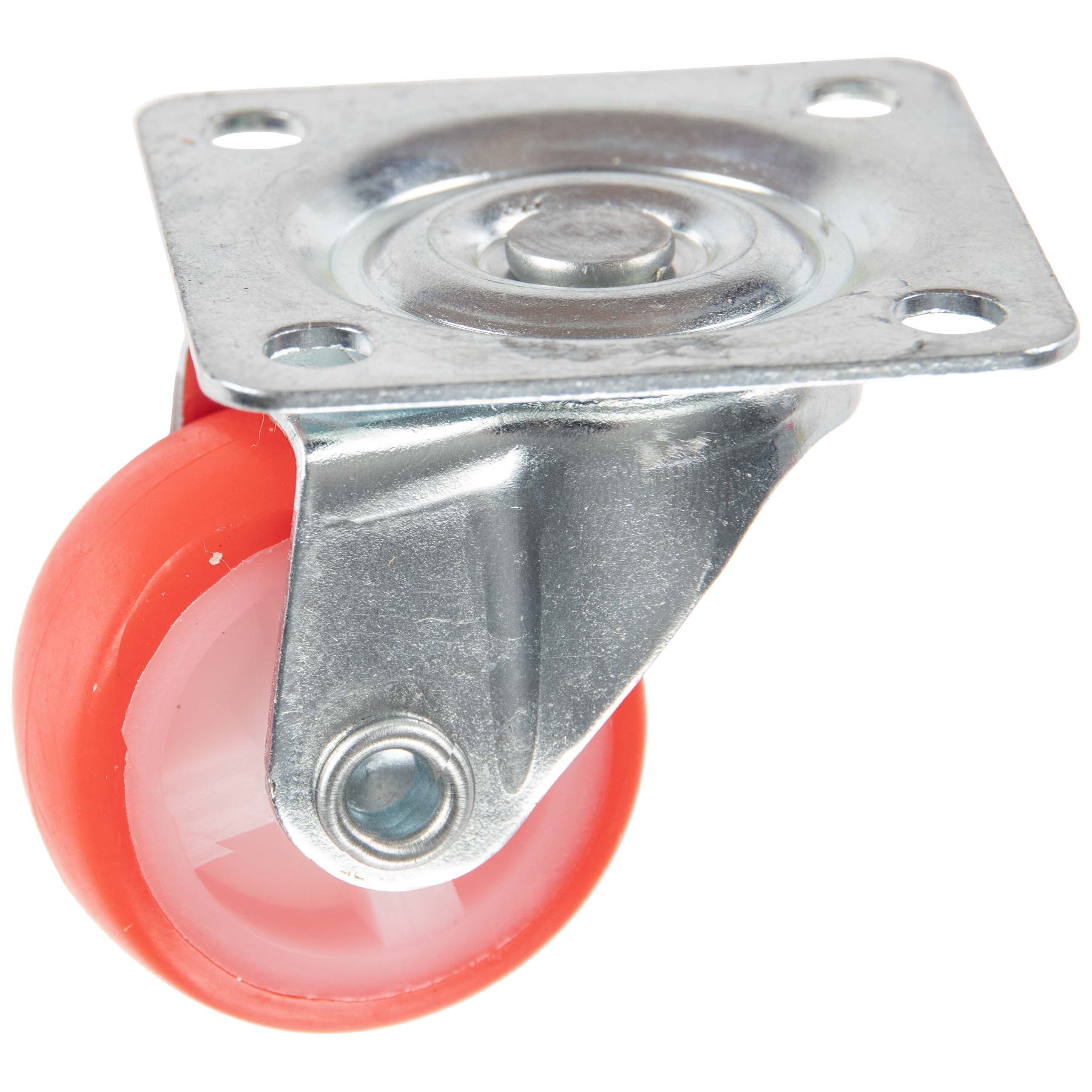 Dubbelwiel PU (polyurethaan) Ø30mm oranje met plaat
