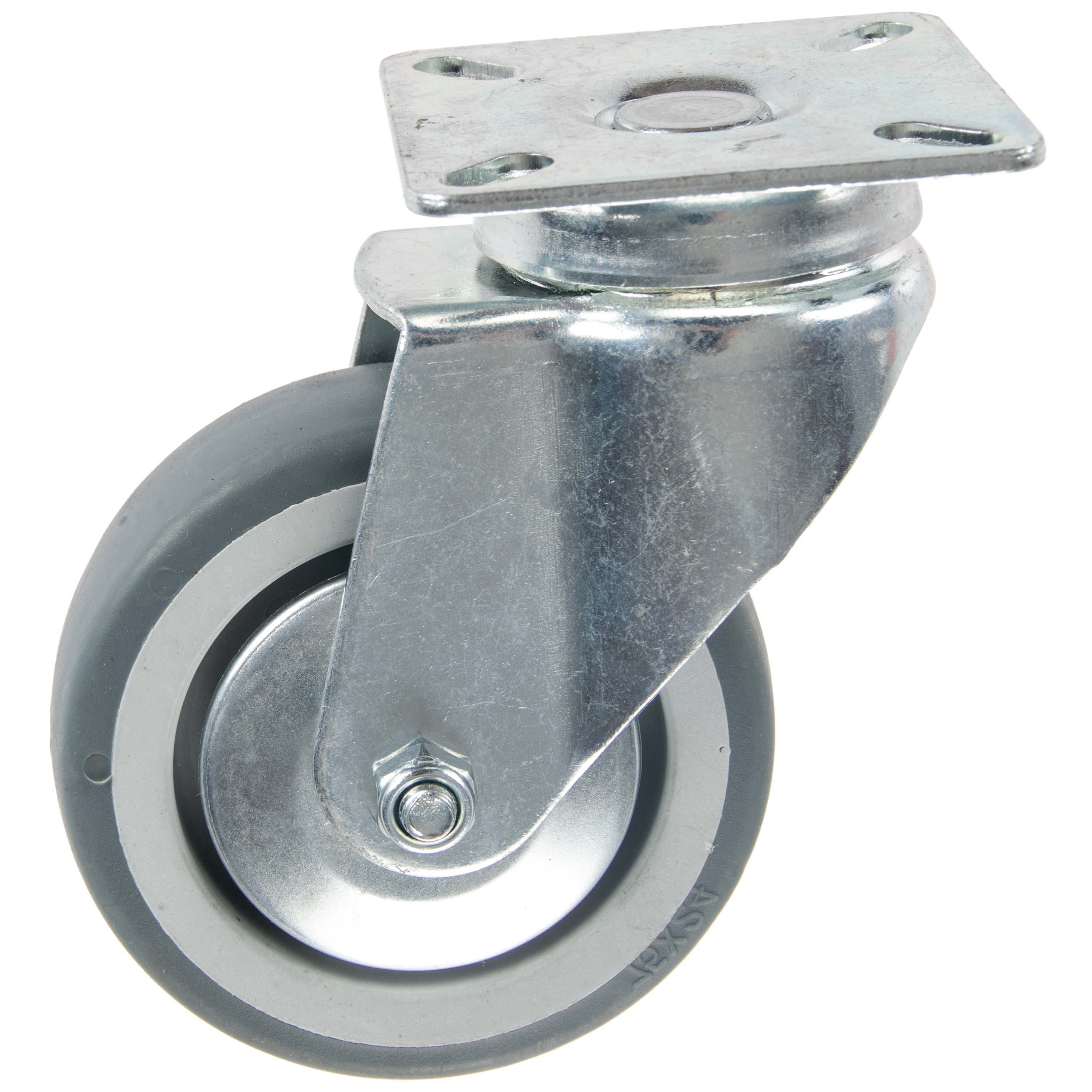Zwenkwiel TPE (thermoplastic rubber) Ø75mm met naafbeschermer